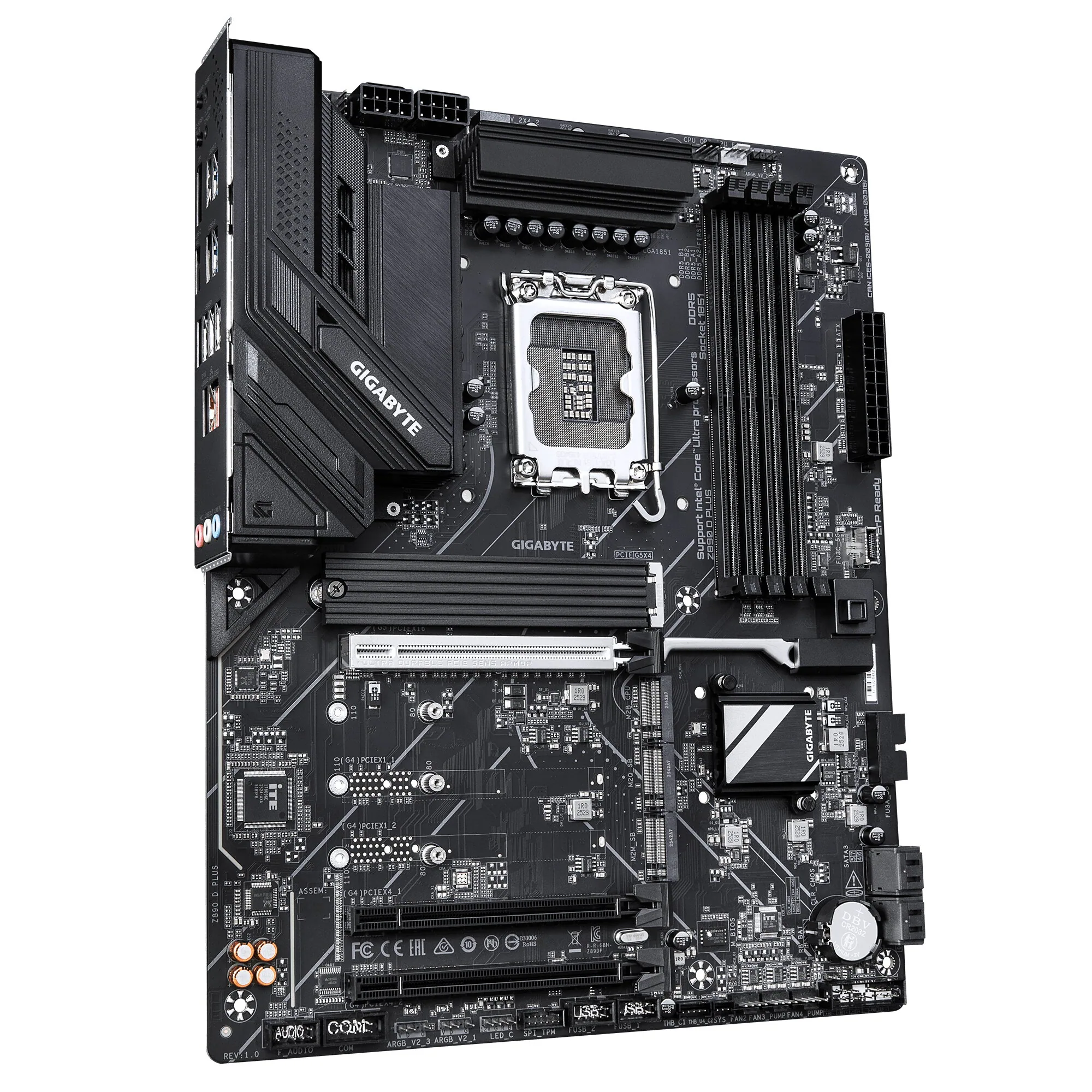 GIGABYTE Z890 D PLUS Mainboard – Unterstützt Intel Core Ultra (Serie 2) CPUs, 12+1+2-Phasen-VRM, bis zu 9466 MHz DDR5 (OC), 1× PCIe 5.0 M.2 + 3× PCIe 4.0 M.2, 2.5-GbE-LAN, USB 3.2 Gen 2 – Bild 3
