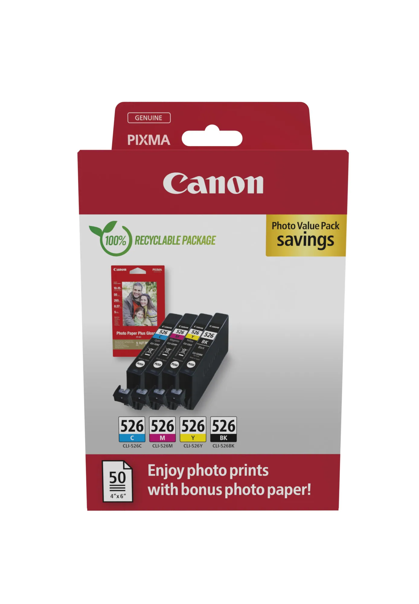 Canon CLI-526 BK/C/M/Y Photo Value Pack – Bild 1