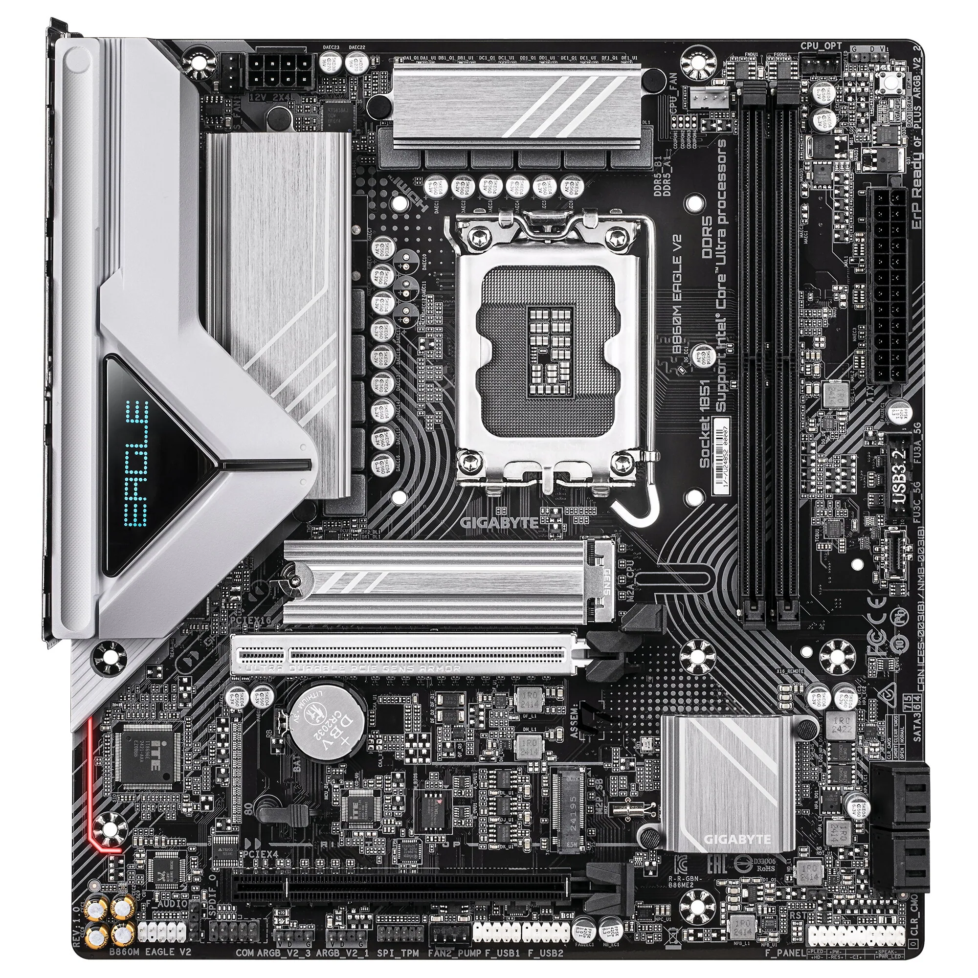 GIGABYTE B860M EAGLE V2 Mainboard – Intel Core Ultra Serie Prozessoren, 6+1+2 Phasen VRM, bis zu 9066 MHz DDR5, 1x PCIe 5.0 + 1x PCIe 4.0 M.2, 2.5 GbE LAN, USB 3.2 Gen 1 – Bild 2