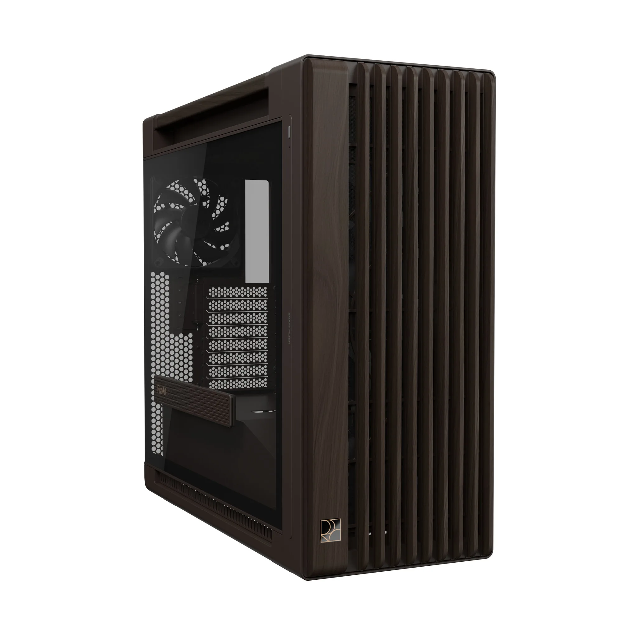ASUS ProArt PA602 Wood Edition Retro Brown - Tempered Glass Panel Midi Tower Braun – Bild 2
