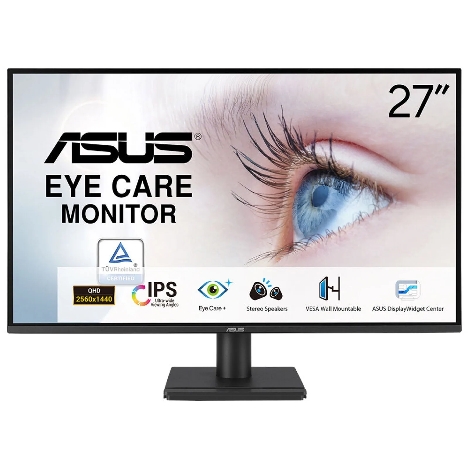 ASUS VA27AQ Computerbildschirm 68,6 cm (27") 2560 x 1440 Pixel Quad HD LCD Schwarz – Bild 1
