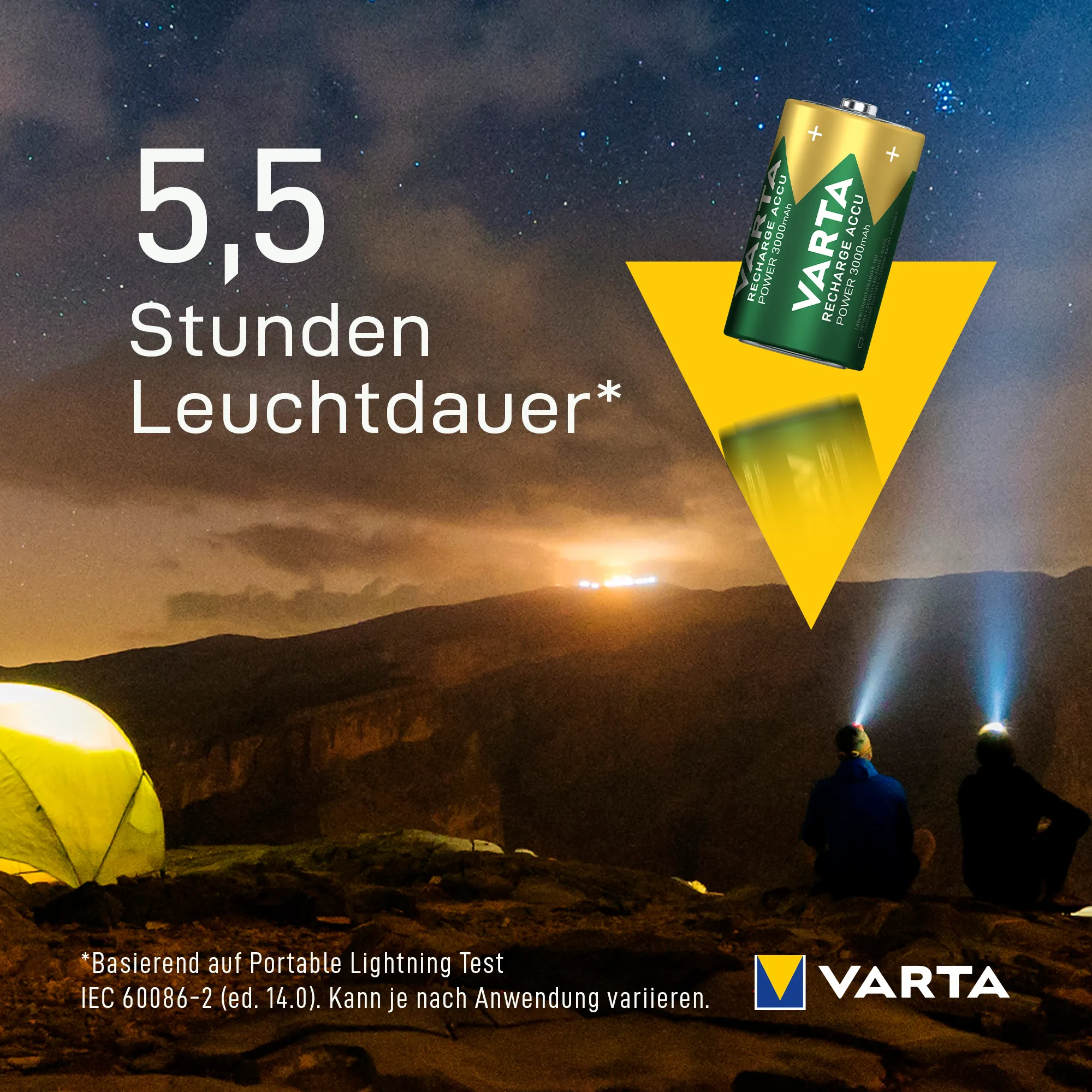 Varta Akku RECHARGE Power D HR20 3000 mAh NEU 2 Stück
