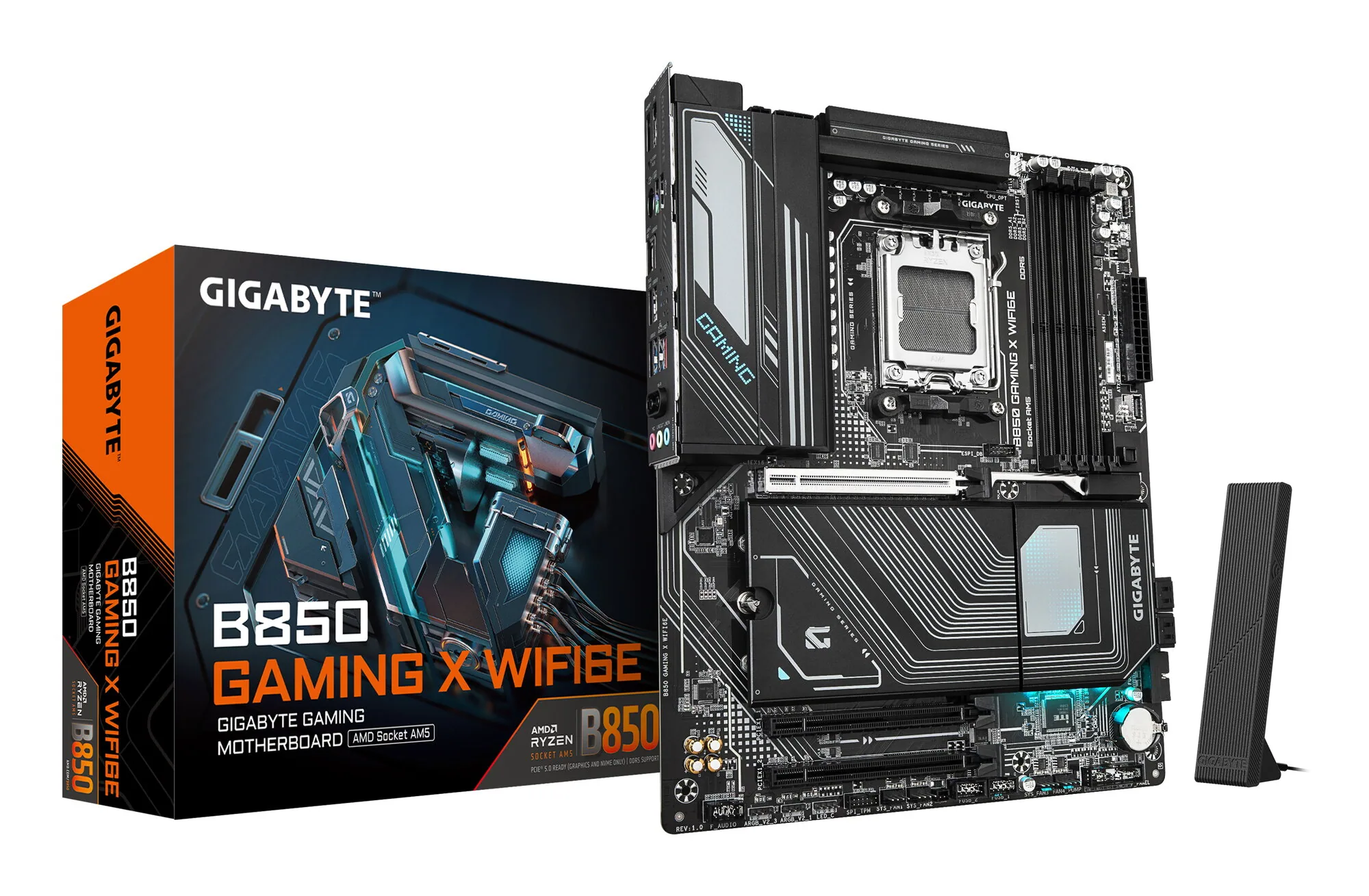 GIGABYTE B850 GAMING X WIFI6E Motherboard - AMD Ryzen 9000 Serie CPUs, 12+2+2 Phasen digitales VRM, bis zu 8200MHz DDR5 (OC), 1xPCIe 5.0 + 2xPCIe 4.0 M.2, 2.5G LAN, WIFI 6E, USB 3.2 Gen 2x2 – Bild 1