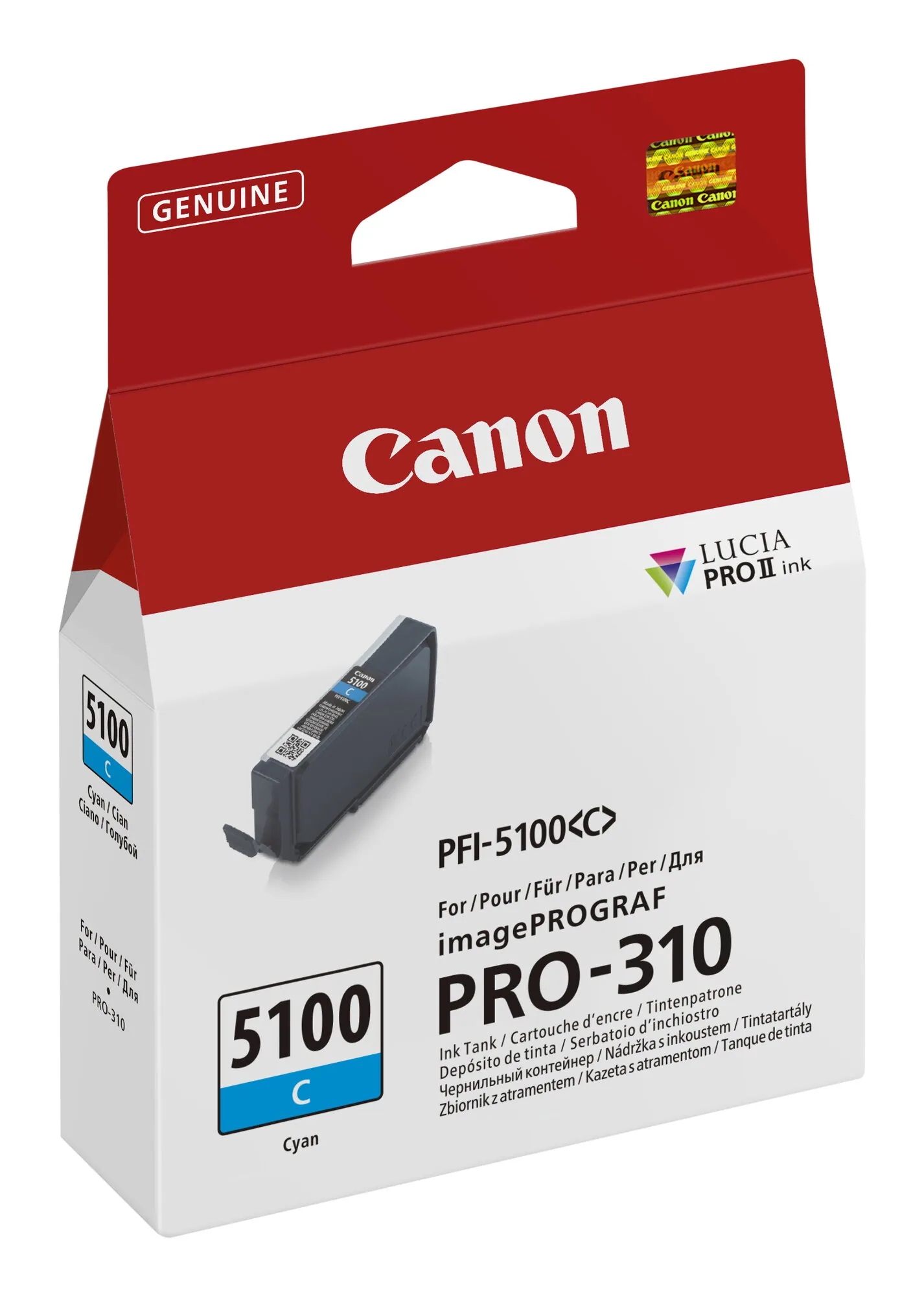 Canon PFI-5100 C Druckerpatrone 1 Stück(e) Original Cyan – Bild 2