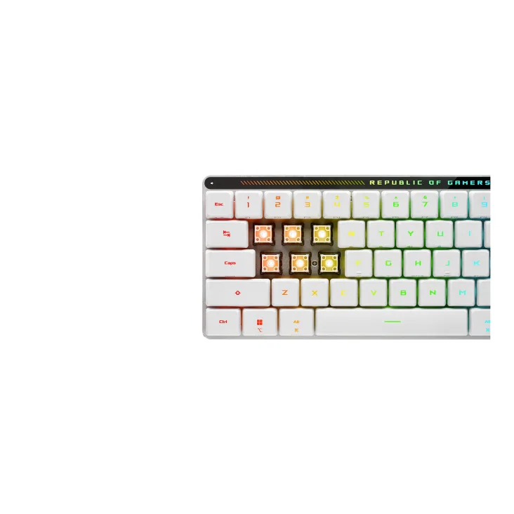 ASUS ROG Falchion RX Low Profile Tastatur Gaming USB + RF Wireless + Bluetooth QWERTZ Weiß – Bild 8