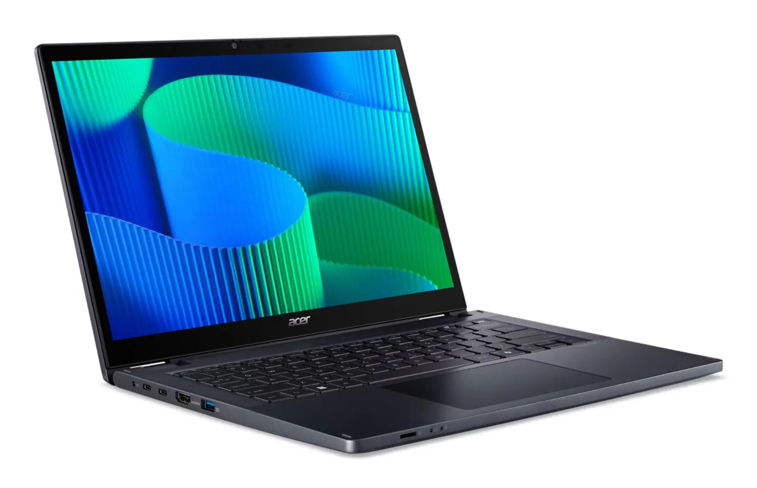 Acer TravelMate TMP414RN-54-TCO-75KB Intel Core Ultra 7 155U Hybrid (2-in-1) 35,6 cm (14") Touchscreen WUXGA 32 GB DDR5-SDRAM 1 TB SSD Wi-Fi 6E (802.11ax) Windows 11 Pro Blau – Bild 3