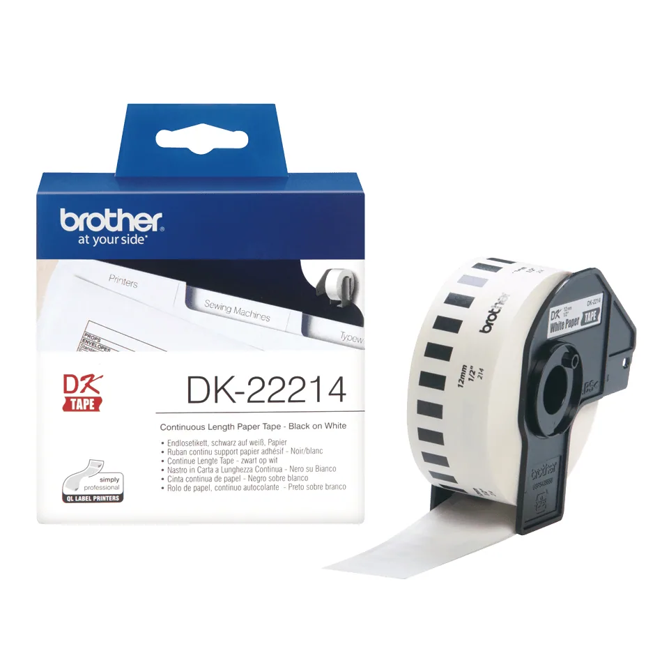 Brother DK-22214 Etiketten erstellendes Band Schwarz auf weiss – Bild 1