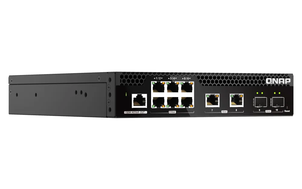 QNAP QSW-M2106R-2S2T Netzwerk-Switch Managed L2 10G Ethernet (100/1000/10000) 1U Schwarz – Bild 2