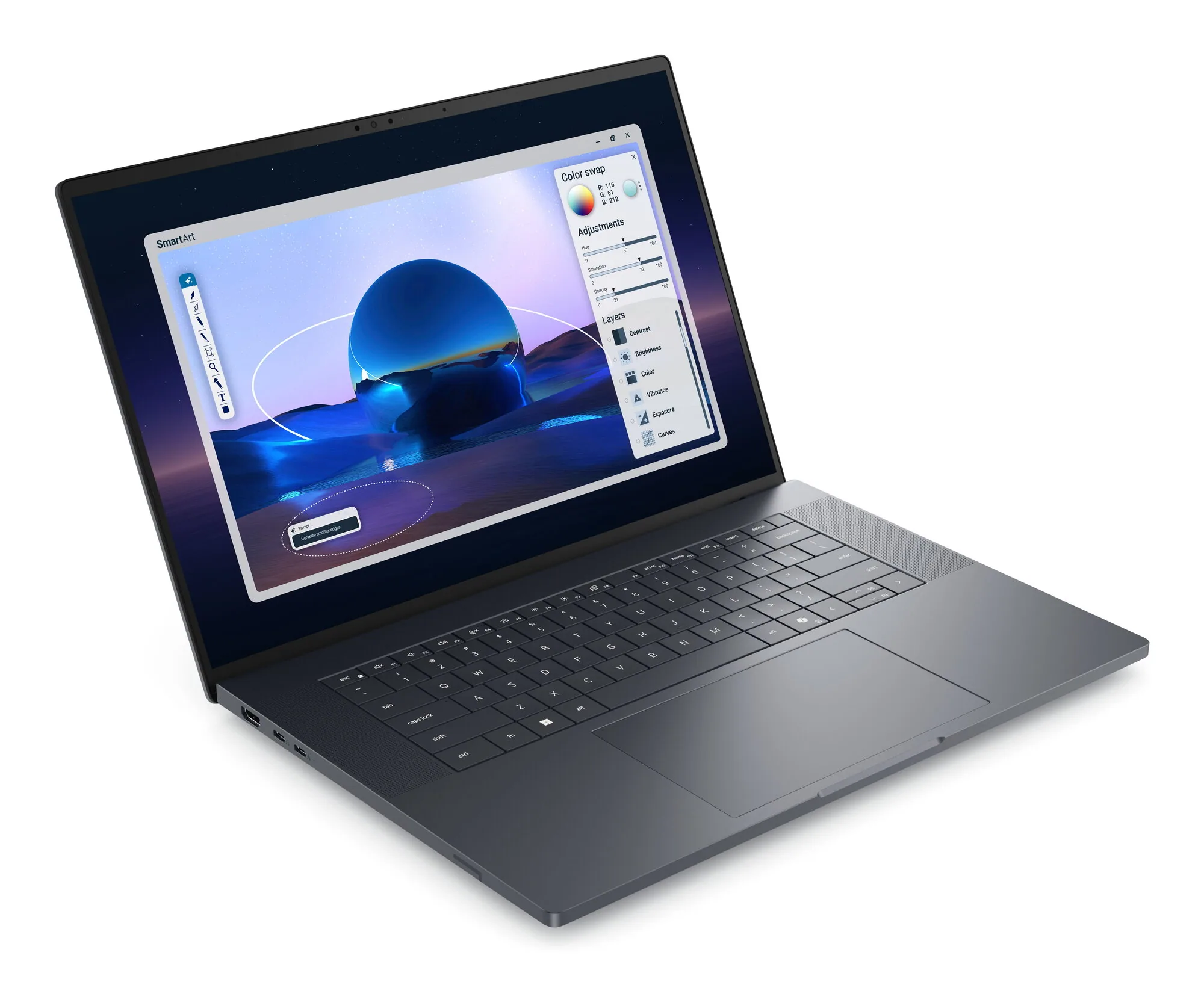 DELL Pro Max 16 Premium MA16250 Intel Core Ultra 9 285H Mobiler Arbeitsplatz 40,6 cm (16") Full HD+ 64 GB LPDDR5x-SDRAM 1 TB SSD NVIDIA RTX PRO 2000 Blackwell Wi-Fi 7 (802.11be) Windows 11 Pro Schwarz Deutsch – Bild 2