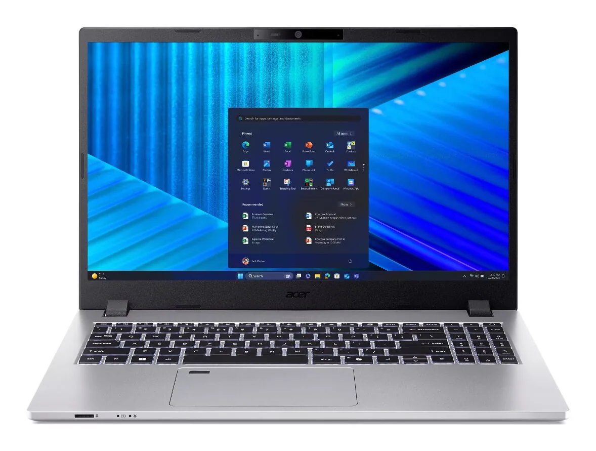 Acer TravelMate P2 TMP215-75-G2-TCO-523G Intel Core Ultra 5 125H Laptop 39,6 cm (15.6") Full HD 16 GB DDR5-SDRAM 512 GB SSD Wi-Fi 6E (802.11ax) Windows 11 Pro Silber – Bild 1