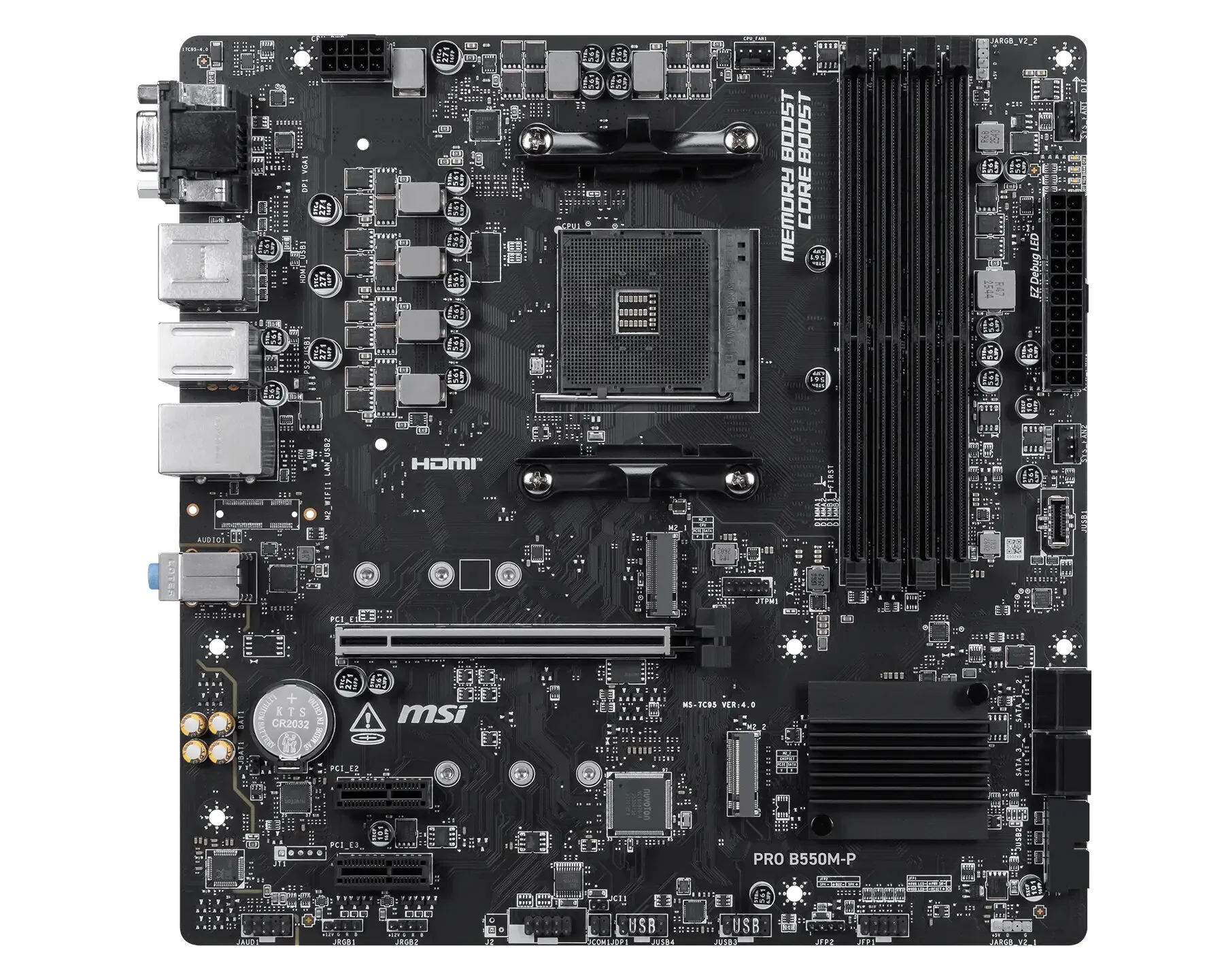 MSI PRO B550M-P Motherboard AMD B550 Sockel AM4 ATX – Bild 2