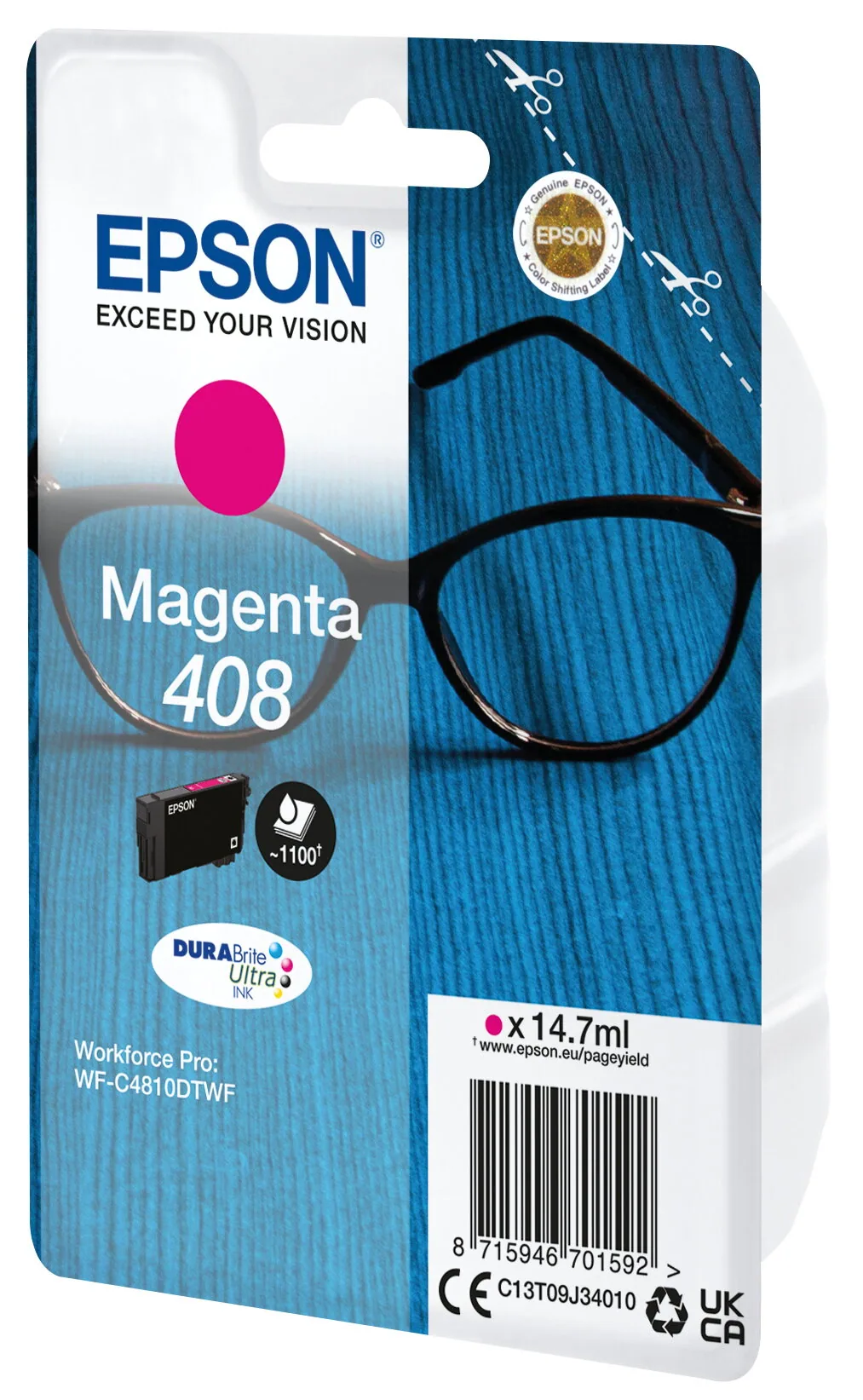 Epson 408 Brille DURABrite Ultra Single Magenta Tinte – Bild 1