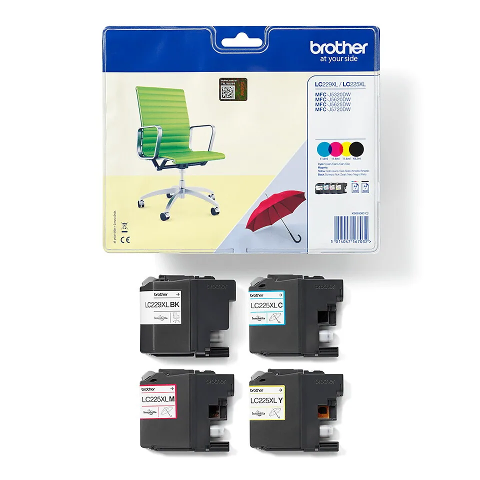 Brother LC-229XLVALBP Druckerpatrone 4 Stück(e) Original Schwarz, Cyan, Magenta, Gelb – Bild 1