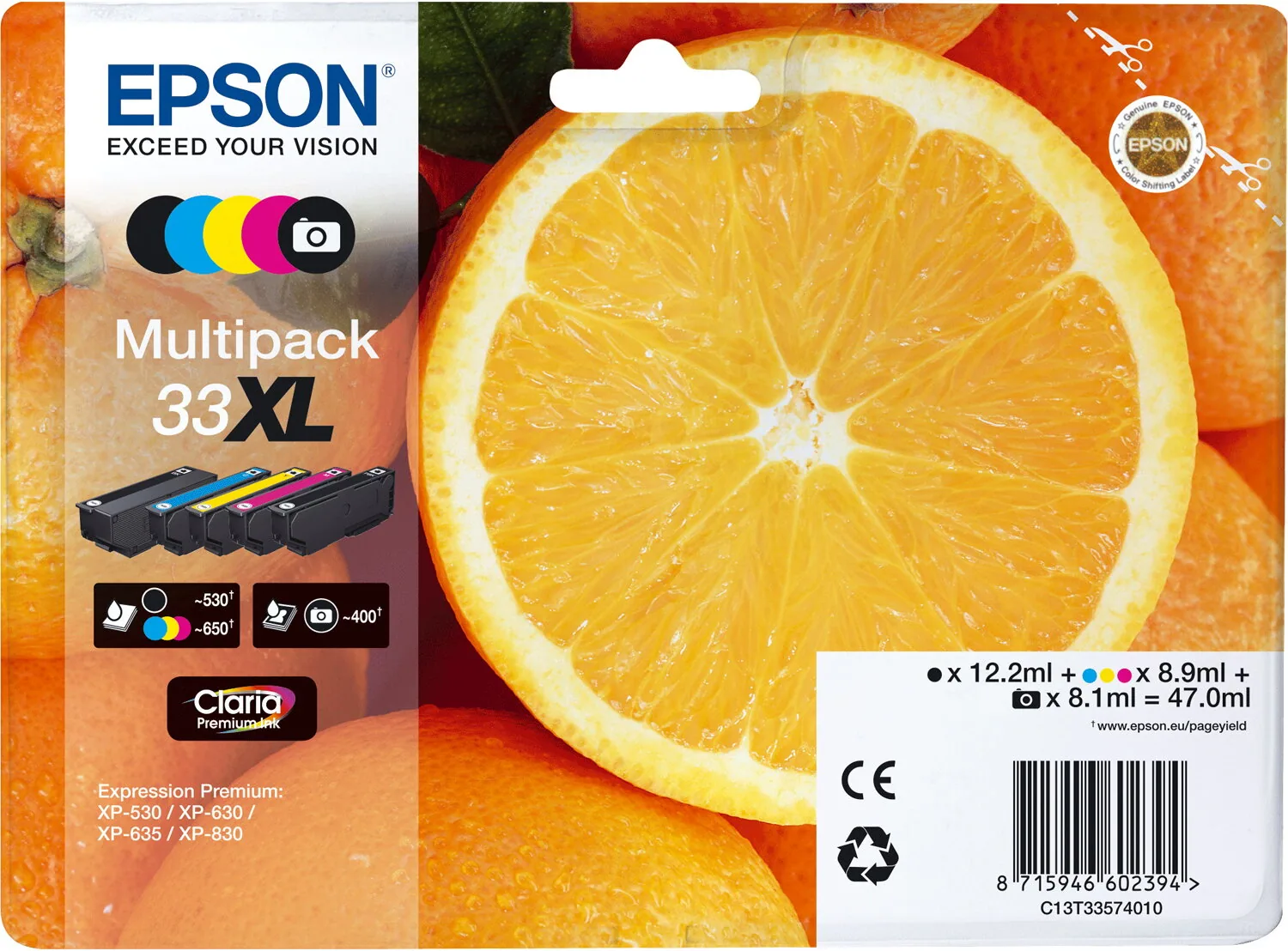 Epson Oranges 33XL Orange Claria Premium Multipack 5 Farben Tinte – Bild 2