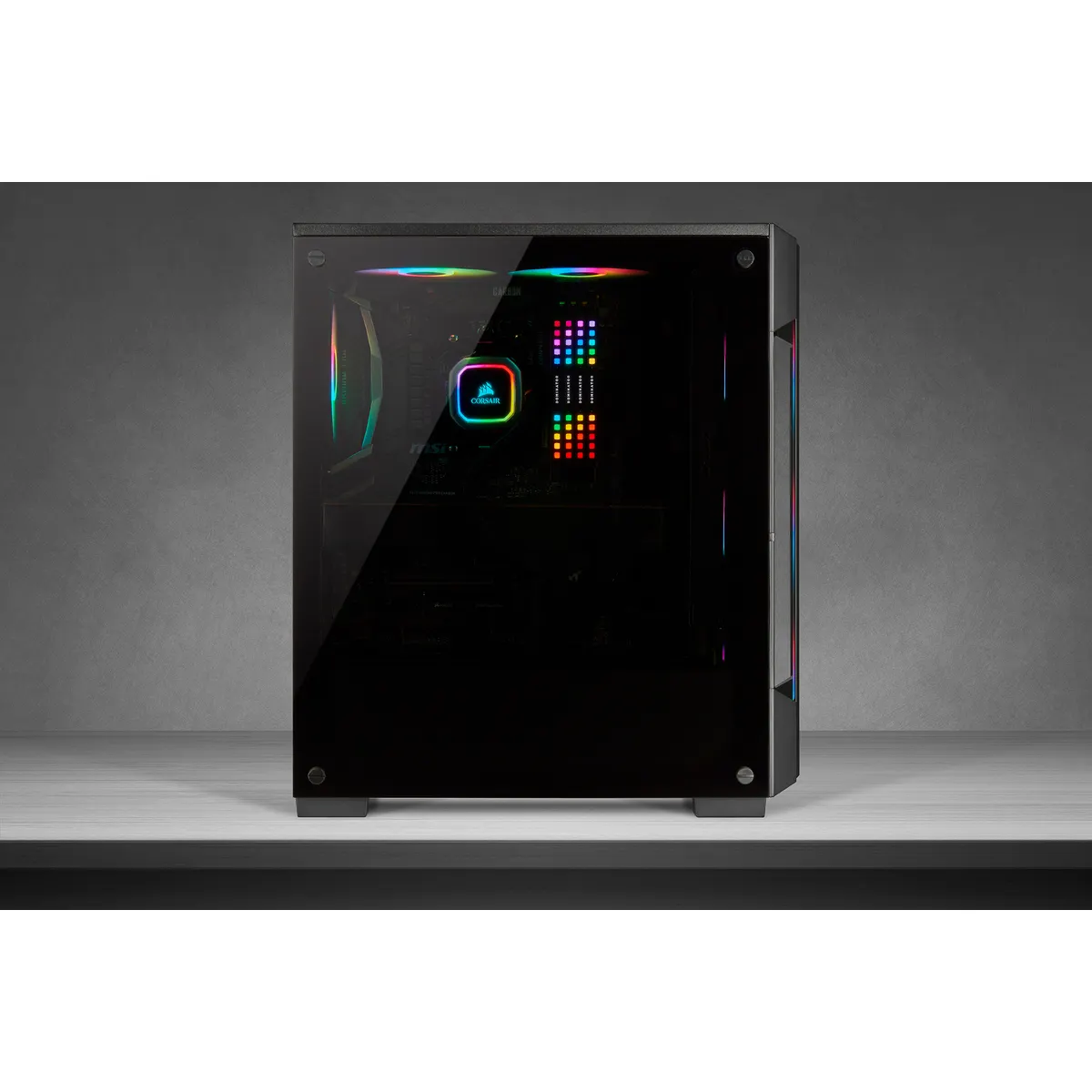 Corsair Geh Midi iCUE 220T RGB Smart Tempered Glas (B)