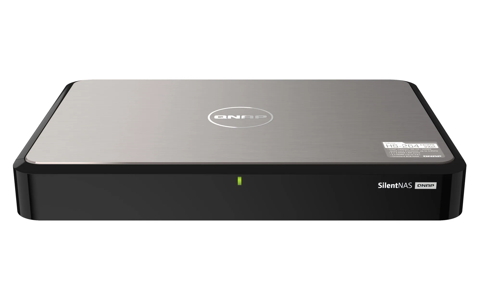 QNAP HS-264 NAS Desktop Intel® Celeron® N5105 8 GB 0 TB QNAP Turbo System Schwarz – Bild 1