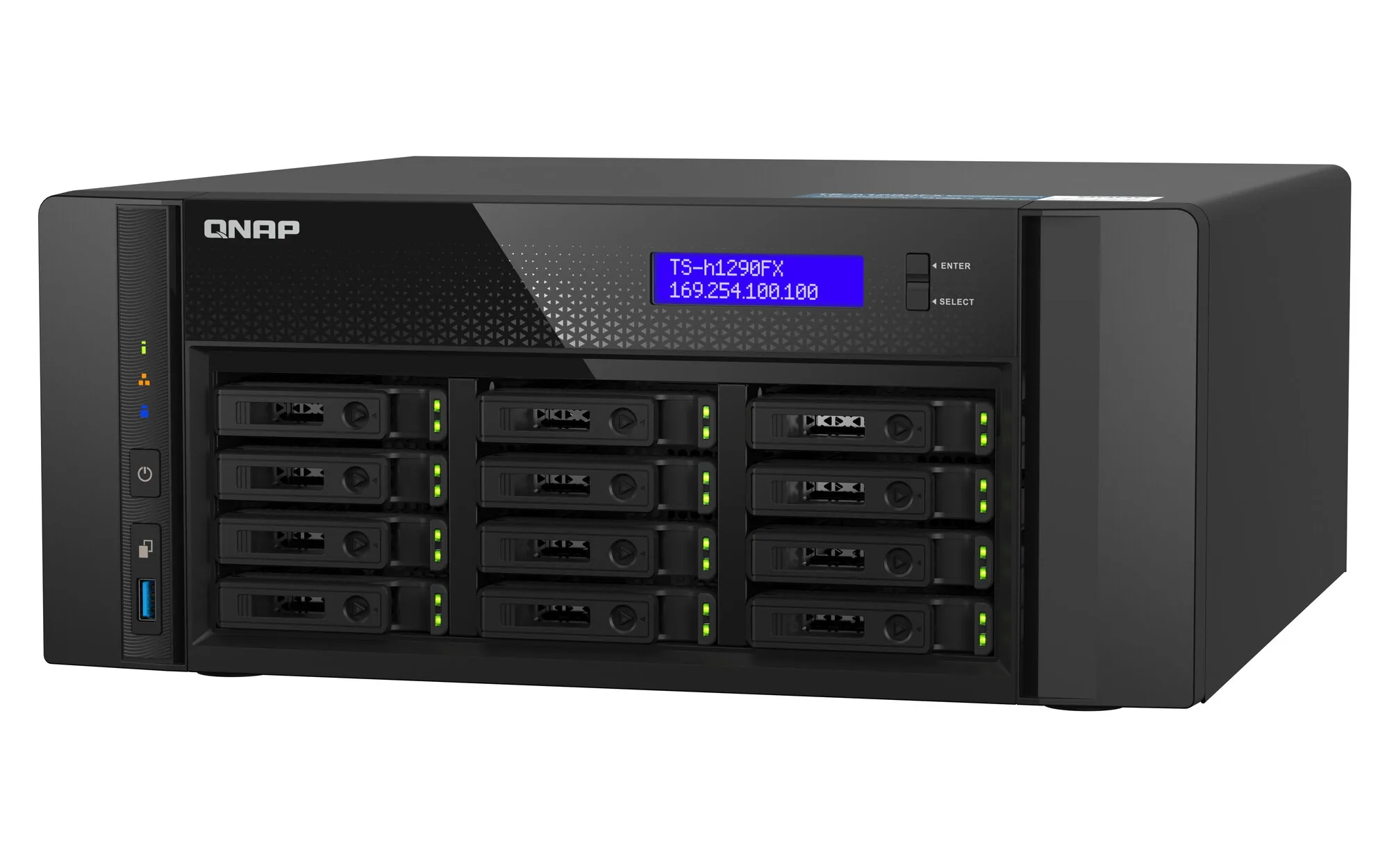 QNAP TS-h1290FX NAS Tower EPYC 7232P 64 GB DDR4 0 TB QuTS hero Schwarz – Bild 4