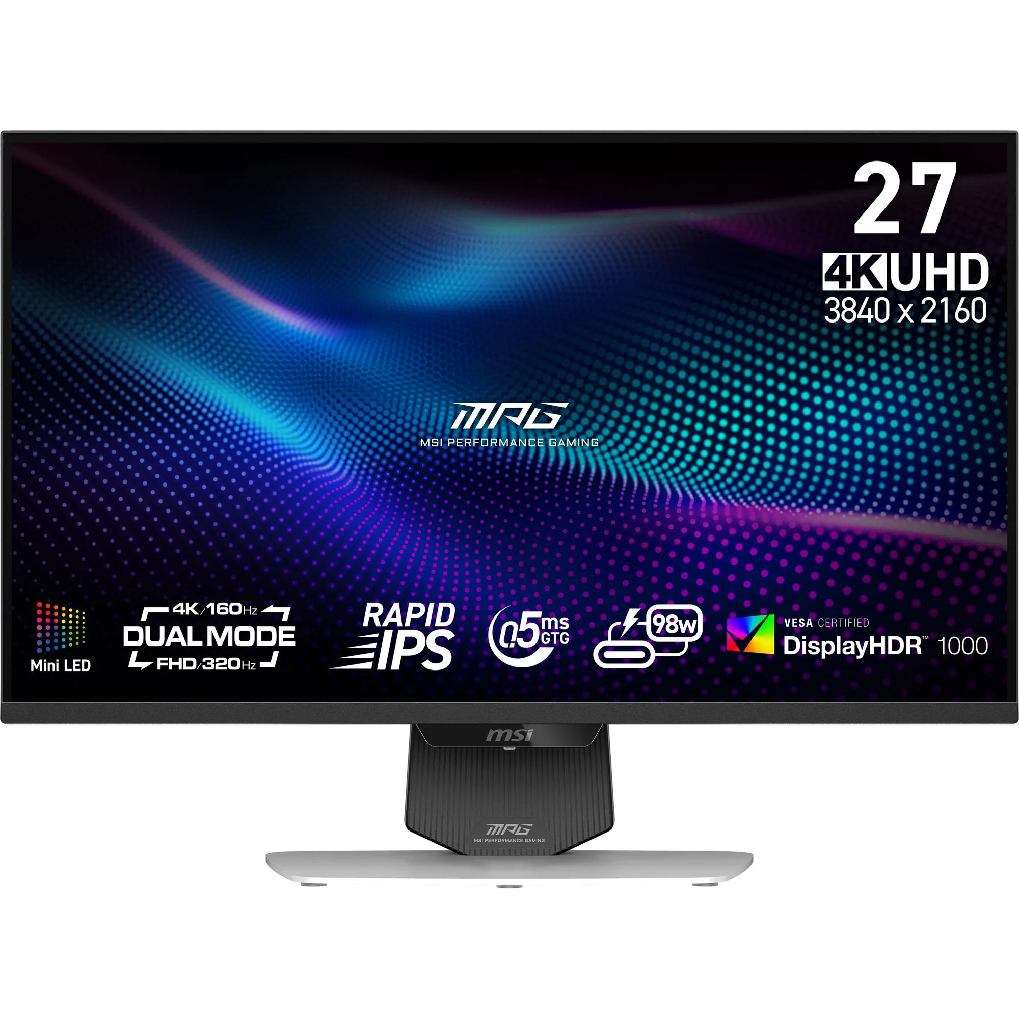 MSI MPG 274URDFWDE E16M Computerbildschirm 68,6 cm (27") 3840 x 2160 Pixel 4K Ultra HD LED Schwarz, Weiß – Bild 1