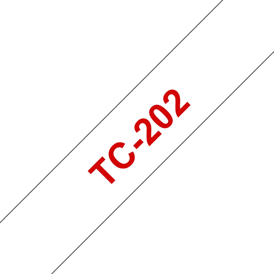 Brother TC-202 Etiketten erstellendes Band Rot aud Weiss – Bild 1