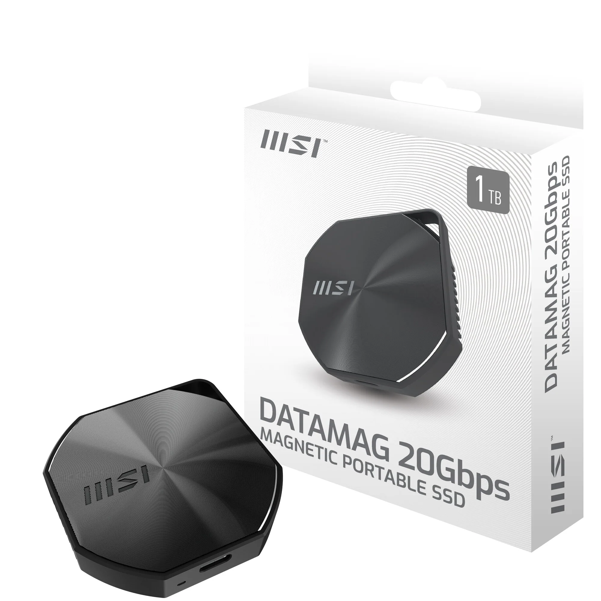 MSI DATAMAG 20GBPS 1TB Externes Solid State Drive USB Typ-C USB 3.2 Gen 2x2 Schwarz – Bild 1