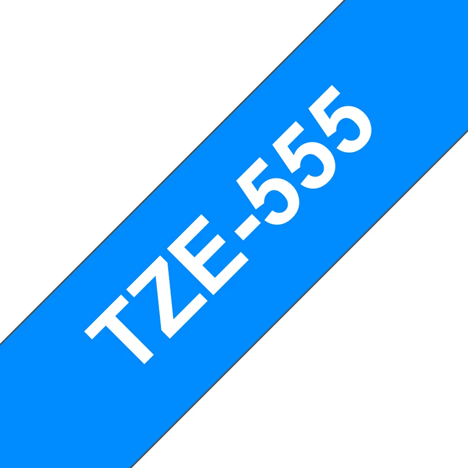 Brother TZE-555 Etiketten erstellendes Band Weiss auf Blau – Bild 2
