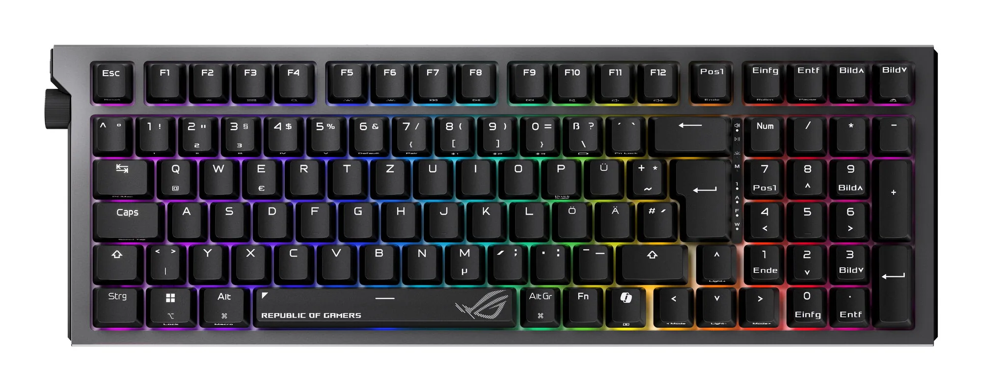ASUS ROG Strix Morph 96 Wireless Tastatur Gaming USB + RF Wireless + Bluetooth QWERTZ Deutsch Schwarz – Bild 1