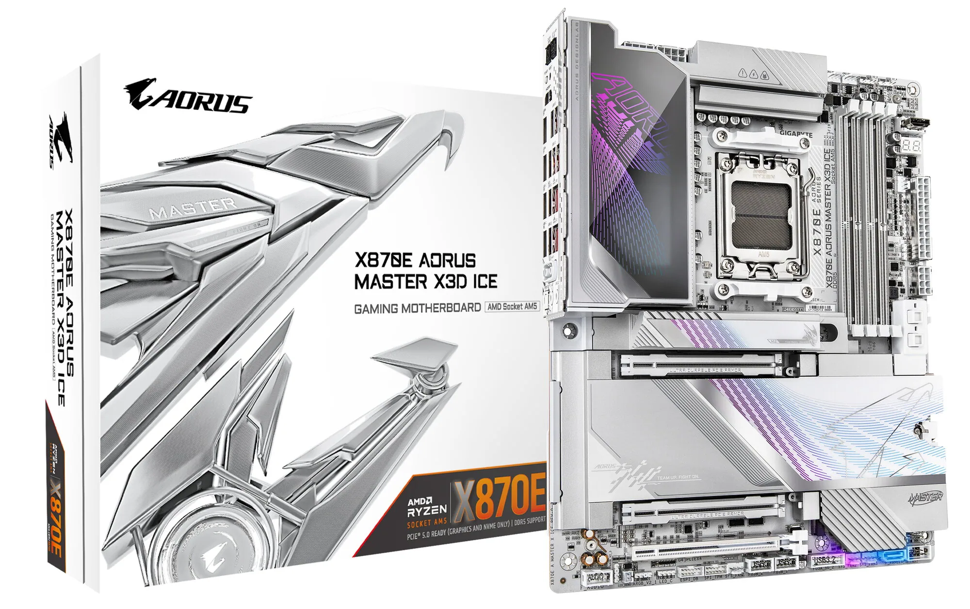 GIGABYTE X870E AORUS MASTER X3D ICE Mainboard – Bild 1