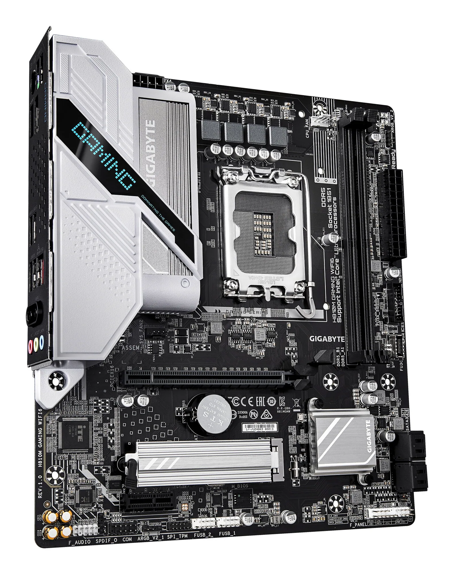 GIGABYTE H810M GAMING WIFI6 Mainboard – Intel Core Ultra (Serie 2) CPUs, 4+1+2 Phasen VRM, bis zu 6400 MHz DDR5, 1xPCIe 4.0 M.2, 2.5GbE LAN, WIFI 6, USB 3.2 Gen 1 – Bild 3