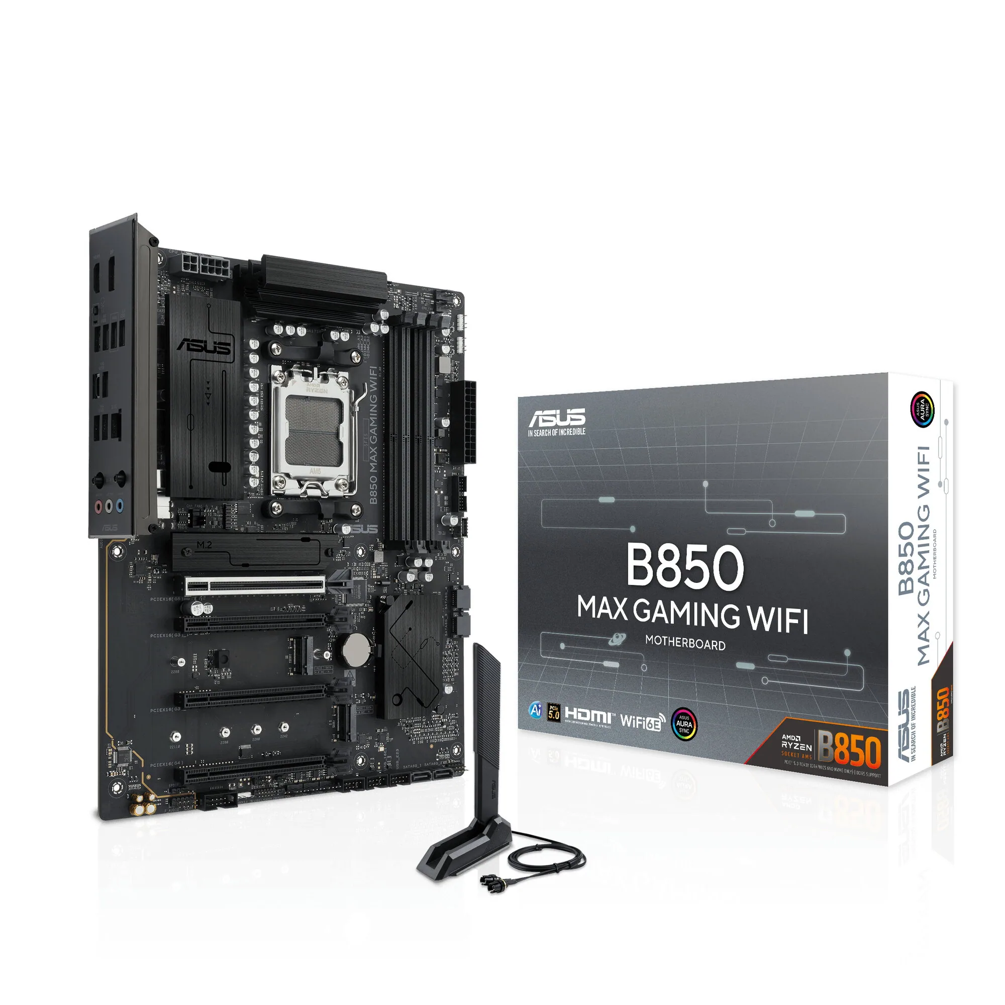 ASUS B850 MAX GAMING WIFI AMD B850 Sockel AM5 ATX – Bild 1