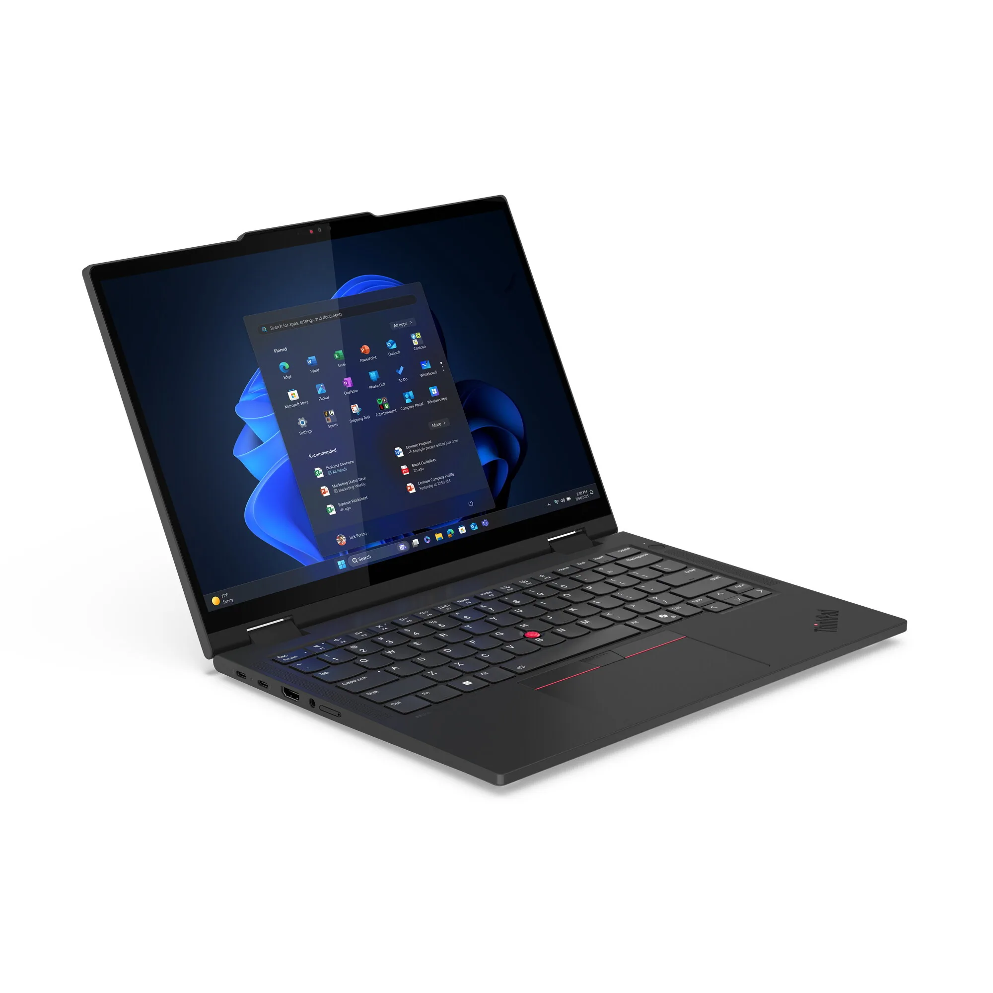 Lenovo ThinkPad T14s 2-in-1 Gen 1 Intel Core Ultra 7 255U Hybrid (2-in-1) 35,6 cm (14") Touchscreen WUXGA 32 GB LPDDR5x-SDRAM 1 TB SSD Wi-Fi 7 (802.11be) Windows 11 Pro Schwarz Deutsch – Bild 6