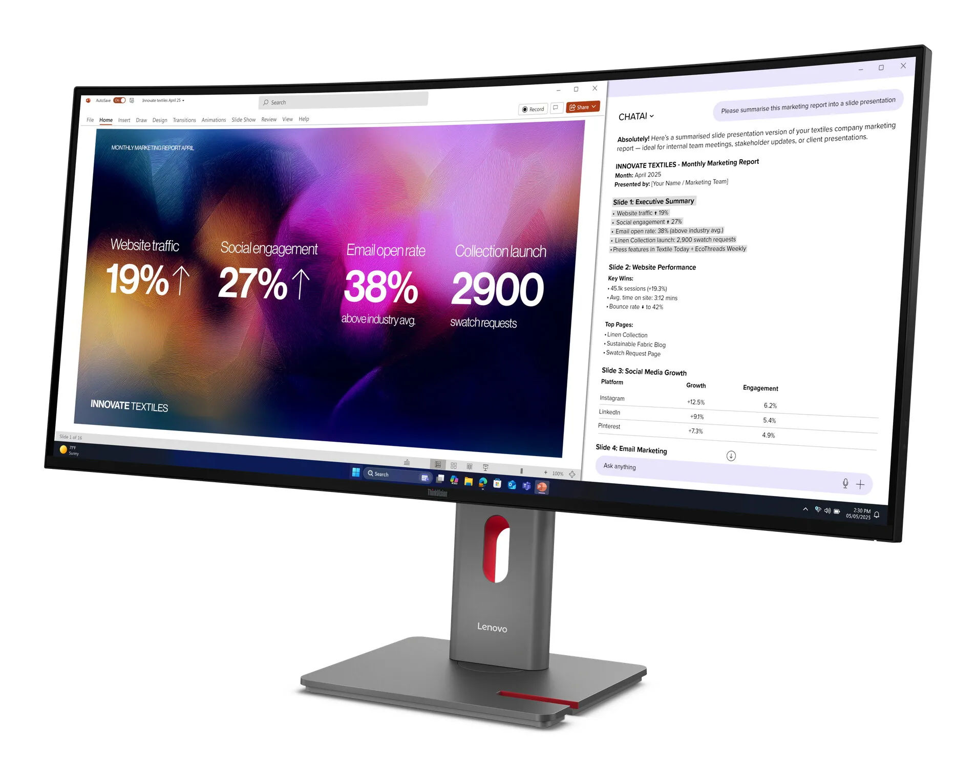 Lenovo ThinkVision P40WD-40 Monitor – Bild 3