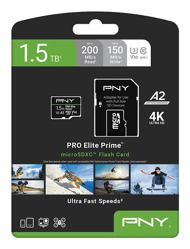SD MicroSD XC Card PNY Pro Elite Prime