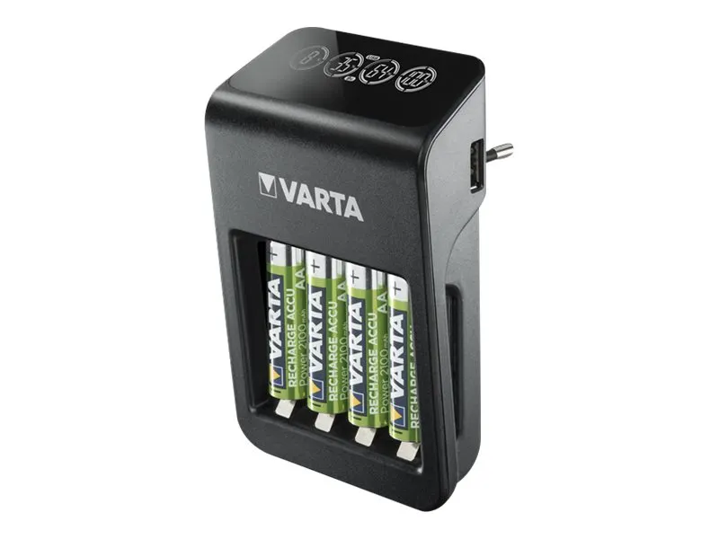 Varta Ladegerät LCD Plug Charger+ inkl. 4x AA 2100mAh