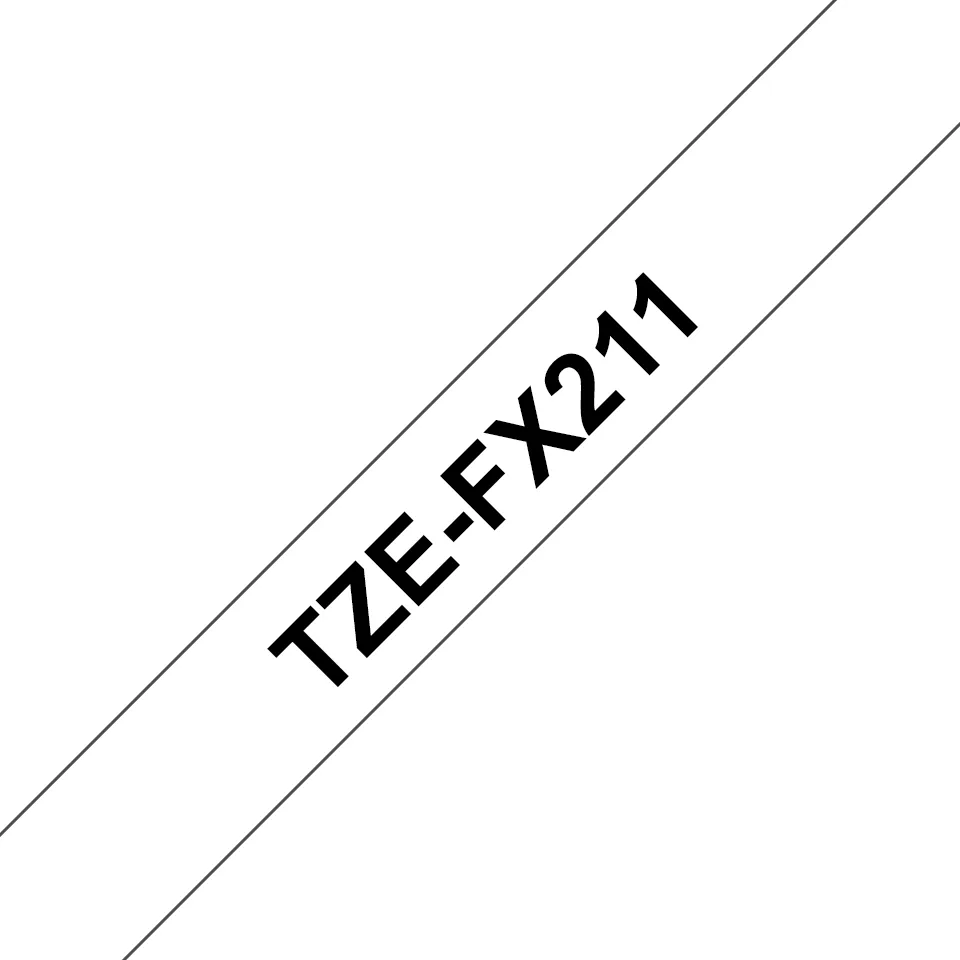 Brother TZE-FX211 Etiketten erstellendes Band Schwarz auf weiss – Bild 2