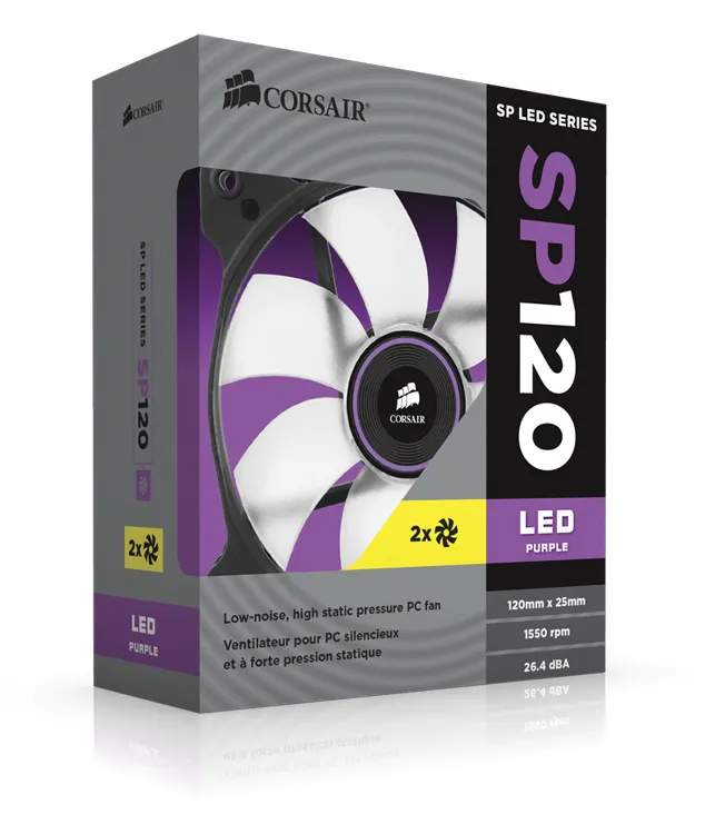 Corsair Lüfter 120x120x25 The Air SP120 LED DualPack