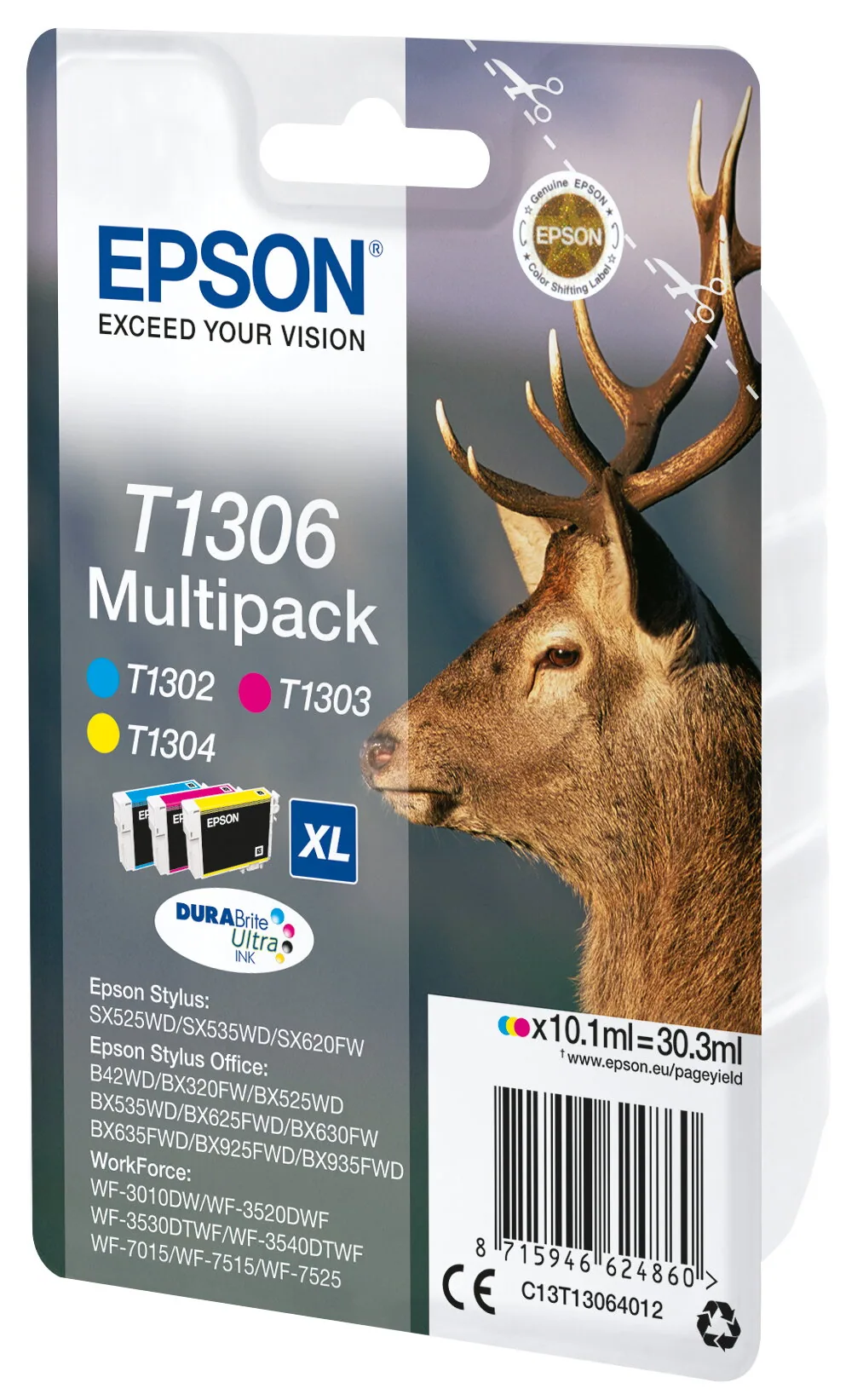 Epson Stag T1306 Hirsch DURABrite Ultra Multipack 3 Farben Tinte – Bild 8