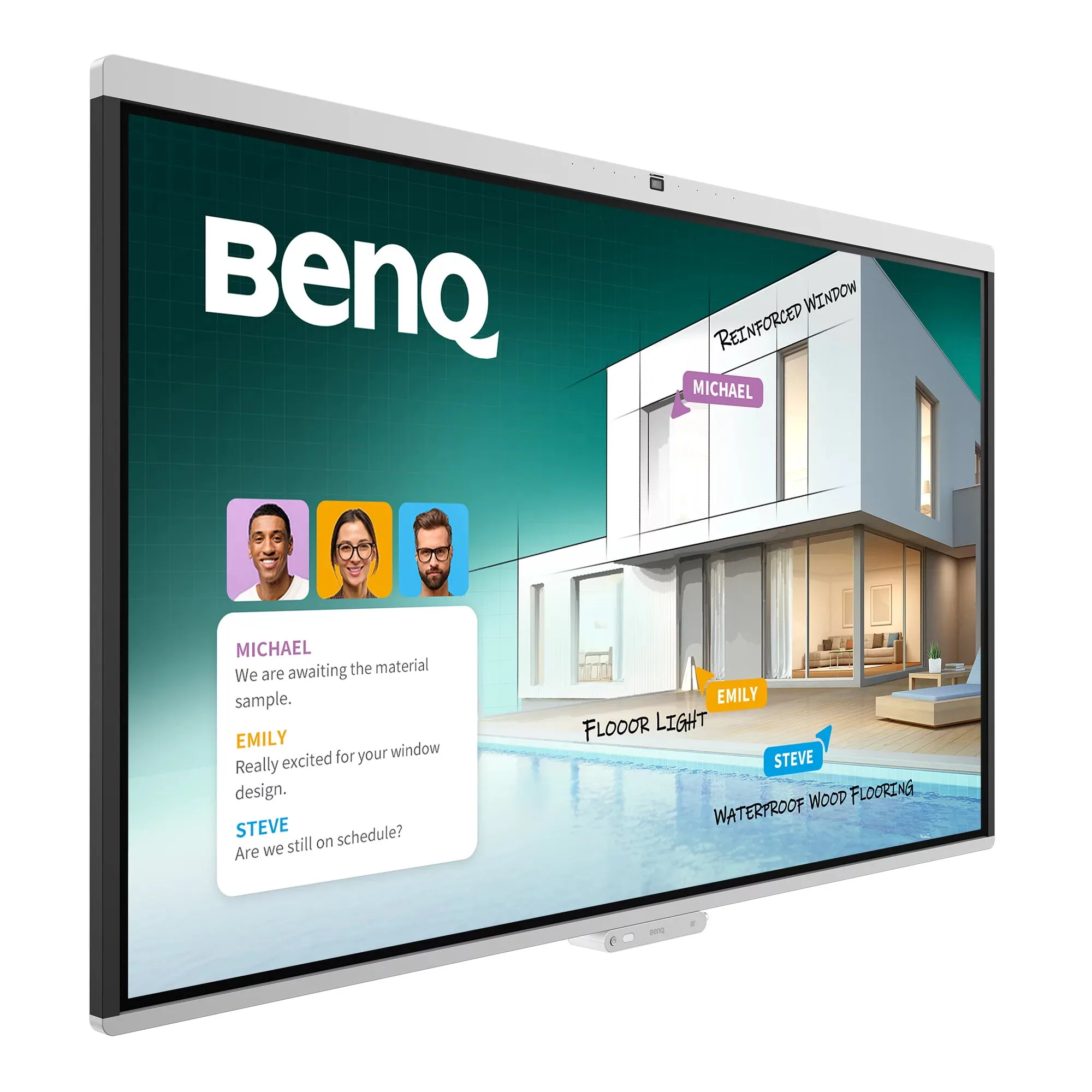 BenQ CM7505 Interaktives Whiteboard 190,5 cm (75") 3840 x 2160 Pixel Touchscreen Weiß USB / Bluetooth – Bild 2