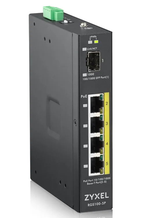 Zyxel RGS100-5P Unmanaged L2 Gigabit Ethernet (10/100/1000) Power over Ethernet (PoE) Schwarz – Bild 2
