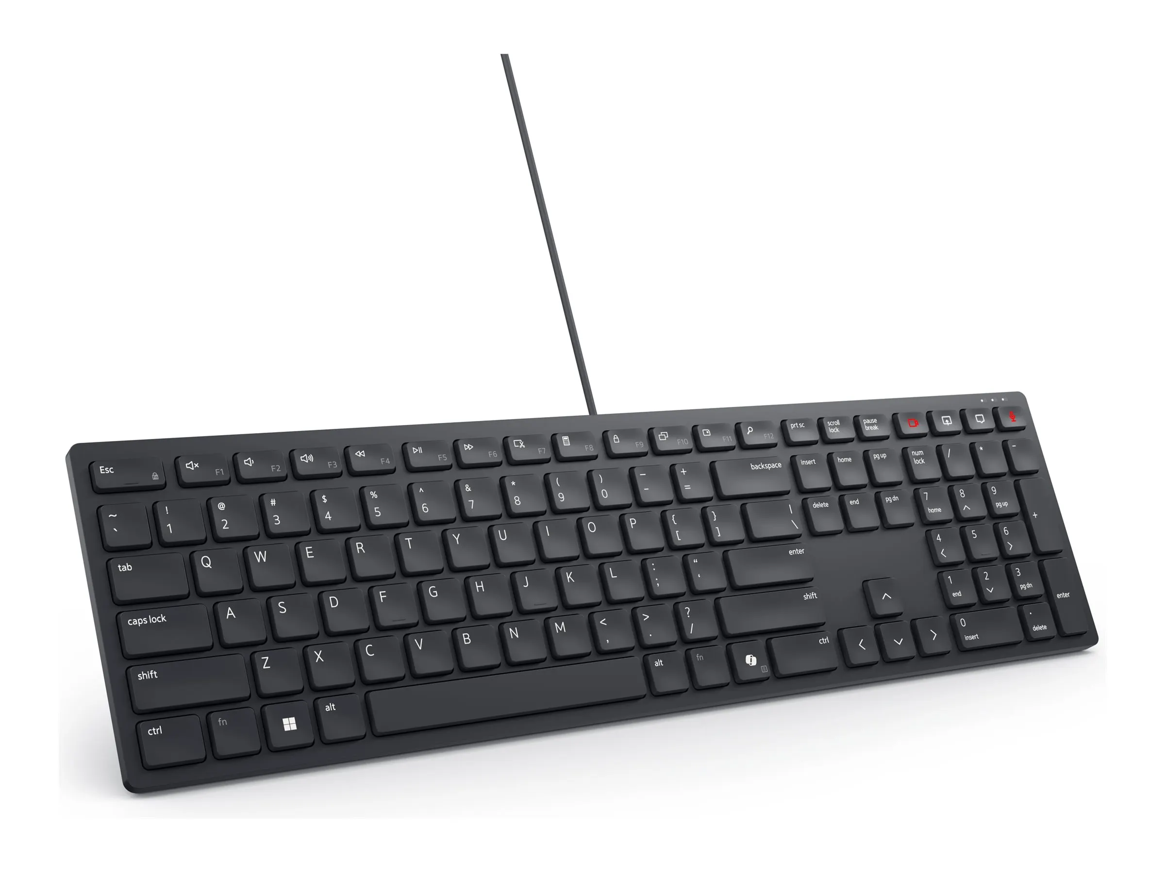 Dell Tastatur lautlos/beleuchtet USB-A/USB-C QWERTZ Schwarz