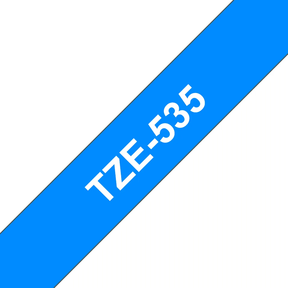 Brother TZE-535 Etiketten erstellendes Band Weiss auf Blau – Bild 1