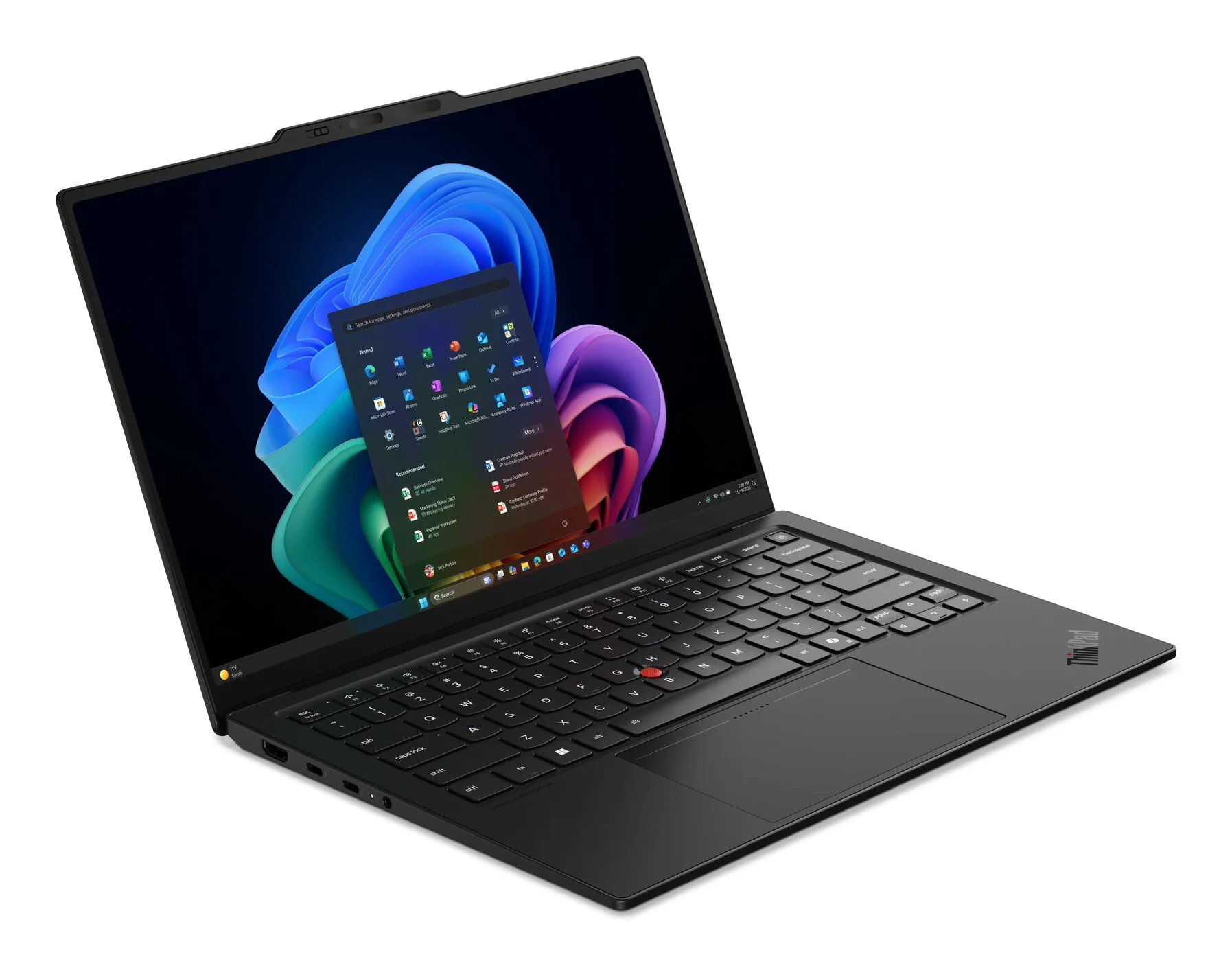 Lenovo ThinkPad X1 Carbon Gen 14 Aura Edition Copilot+ PC Intel Core Ultra 7 355 Laptop 35,6 cm (14") Touchscreen WUXGA 32 GB LPDDR5x-SDRAM 1 TB SSD Wi-Fi 7 (802.11be) Windows 11 Pro Schwarz Deutsch – Bild 4