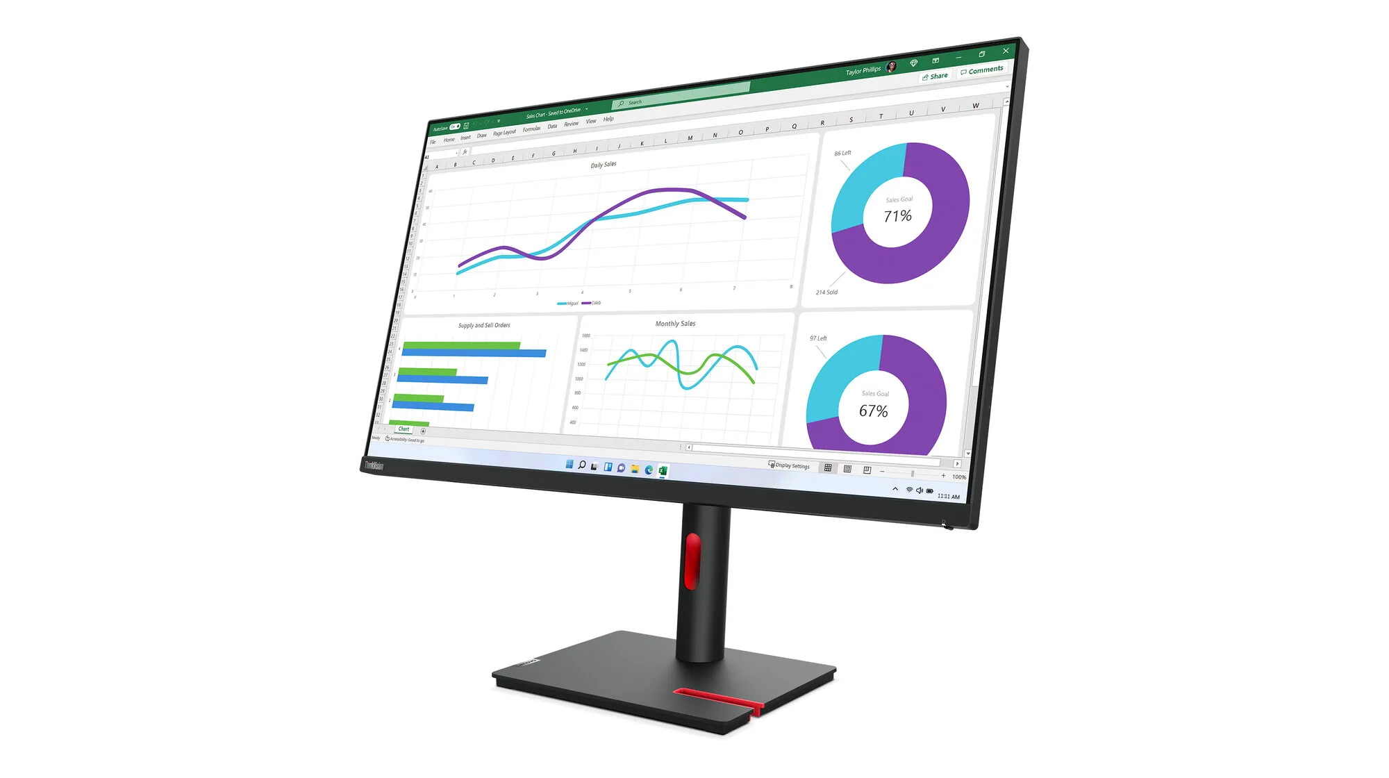 Lenovo ThinkVision T32h-30 Computerbildschirm 80 cm (31.5") 2560 x 1440 Pixel Quad HD LED Schwarz – Bild 6