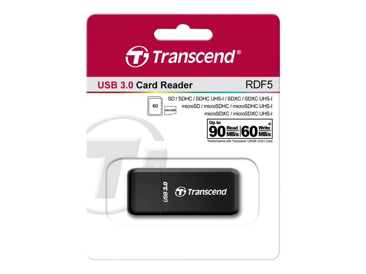 Card Reader Transcend F5 USB3.0 SD/microSD Card Reader schw.