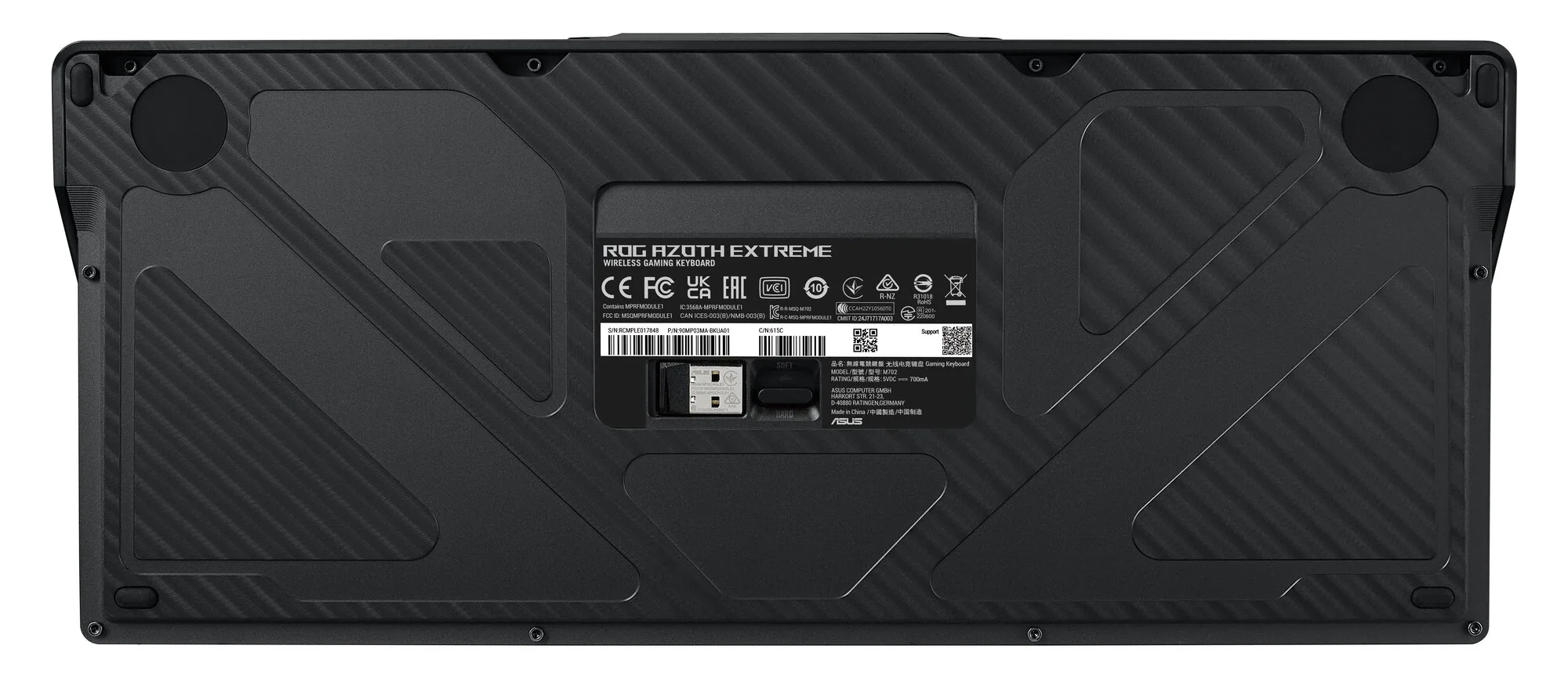 ASUS ROG Azoth Extreme Tastatur Gaming USB + RF Wireless + Bluetooth QWERTZ Schwarz – Bild 5
