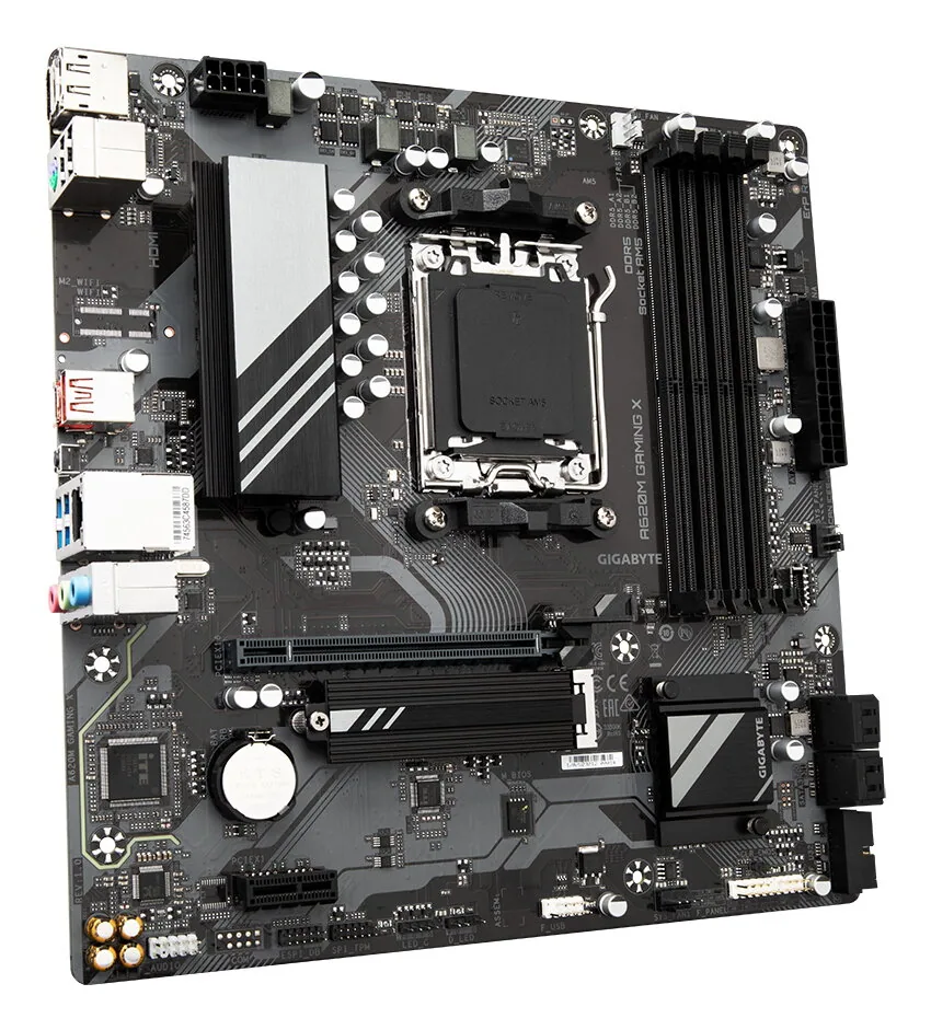 GIGABYTE A620M GAMING X Motherboard - Unterstützt AMD Ryzen 8000 CPUs, 8+2+1 Phasen Digital VRM, bis zu 8000MHz DDR5 (OC), 1xPCIe 4.0 M.2, GbE LAN, USB 3.2 Gen 2 – Bild 3