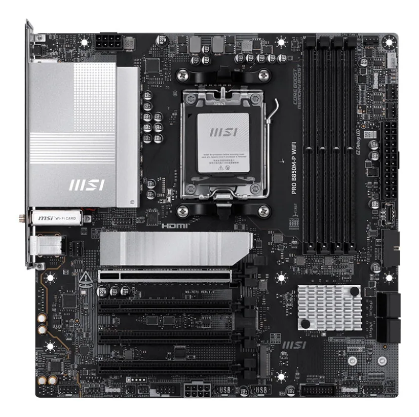 MSI PRO B850M-P WIFI Motherboard AMD B850 Sockel AM5 micro ATX – Bild 1