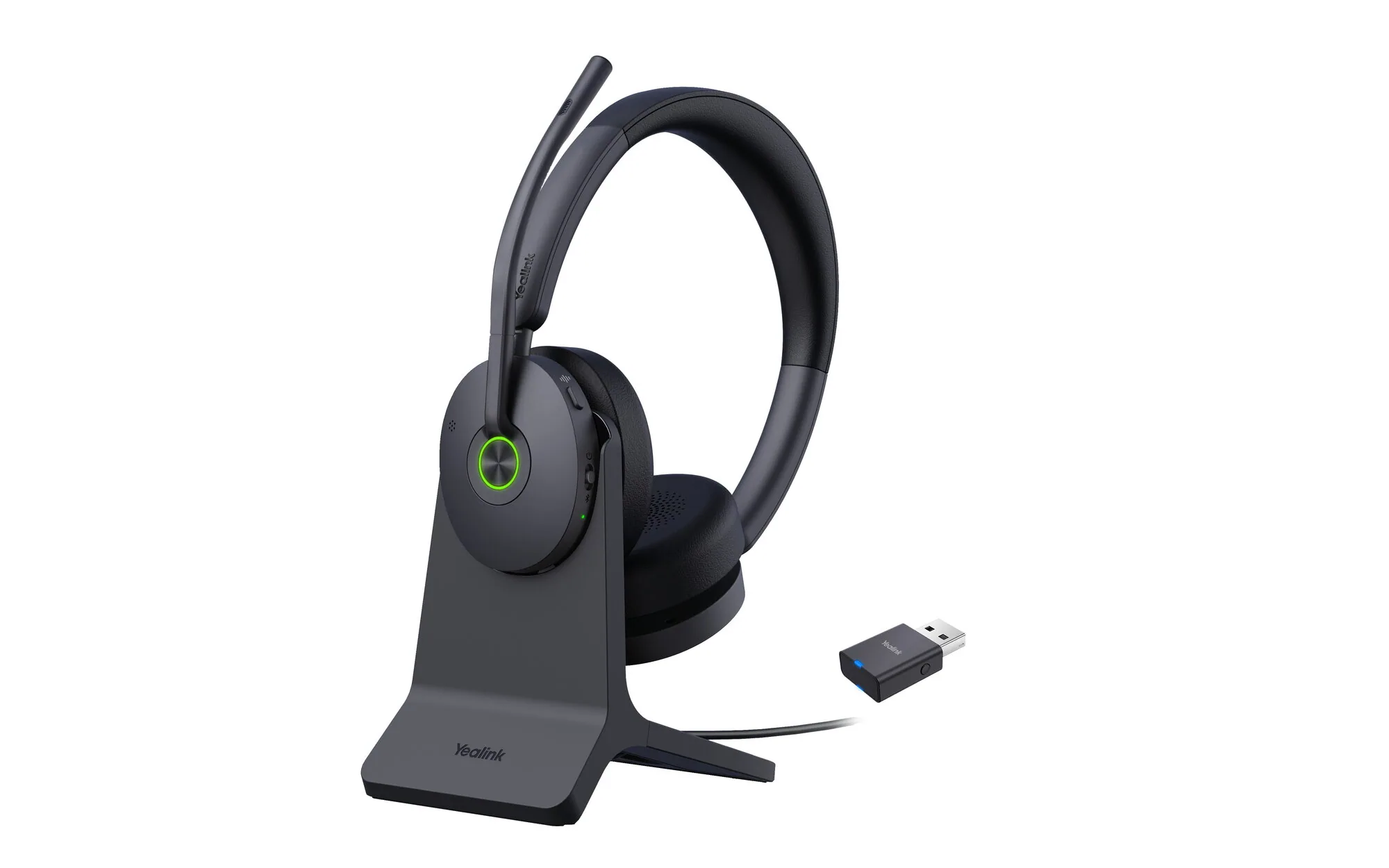 Yealink WH68 Hybrid with Charging Stand Headset Kopfhörer Verkabelt & Kabellos Kopfband Anrufe/Musik USB Typ-C Bluetooth Ladestation Schwarz – Bild 1