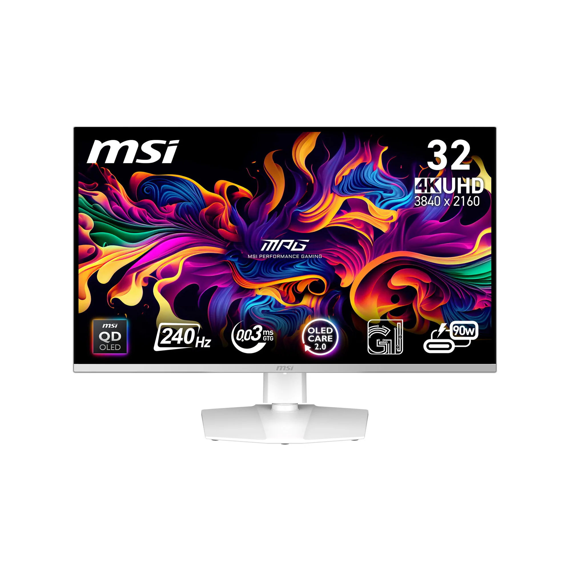 MSI MPG 321URXWDE QD-OLED Computerbildschirm 80 cm (31.5") 3840 x 2160 Pixel 4K Ultra HD Weiß – Bild 1