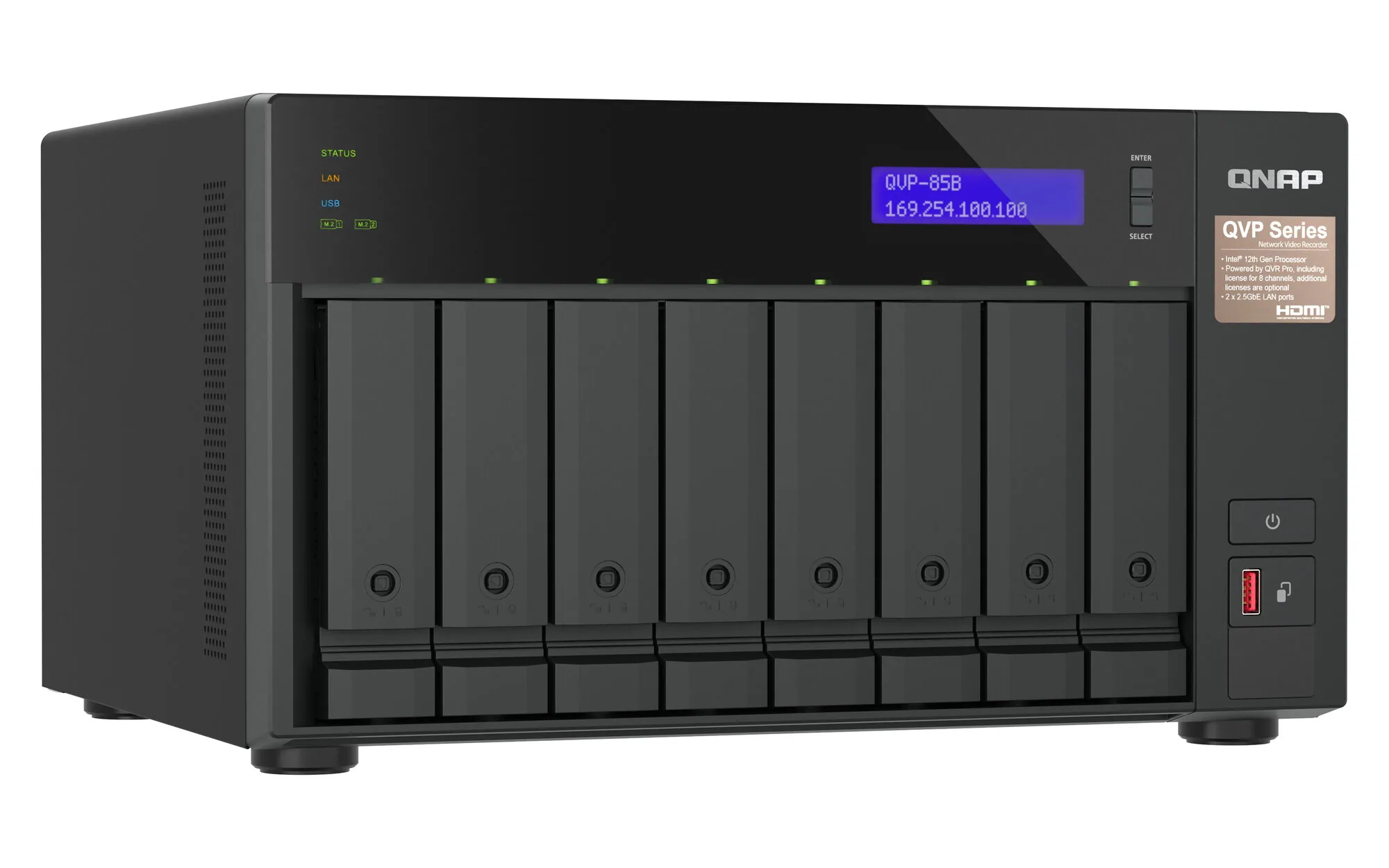 QNAP QVP-85B NAS & Speicherserver Tower Intel® Core™ i5 32 GB DDR4 0 TB QVR Pro Schwarz – Bild 2