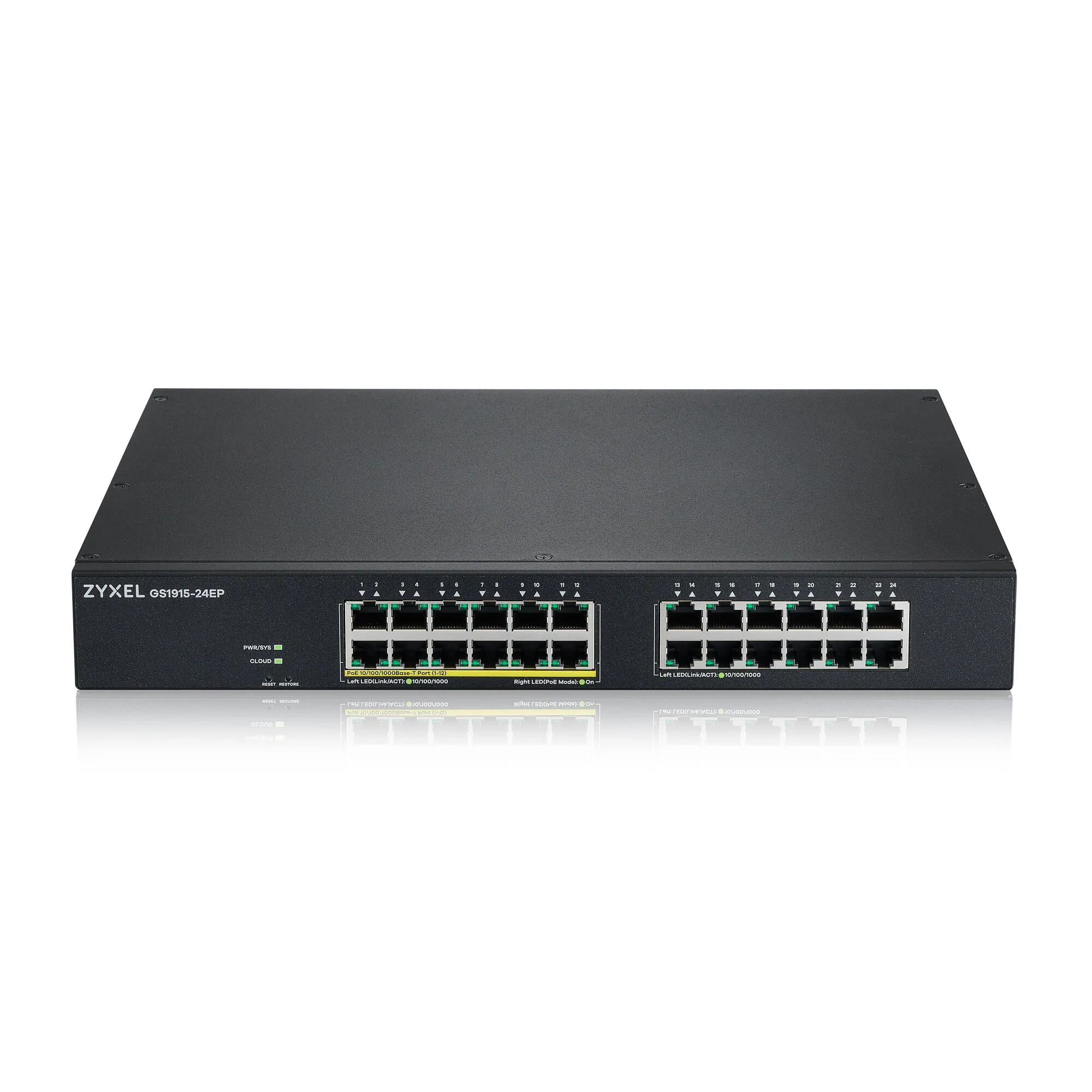 Zyxel GS1915-24EP Managed L2 Gigabit Ethernet (10/100/1000) Power over Ethernet (PoE) 1U Schwarz – Bild 2